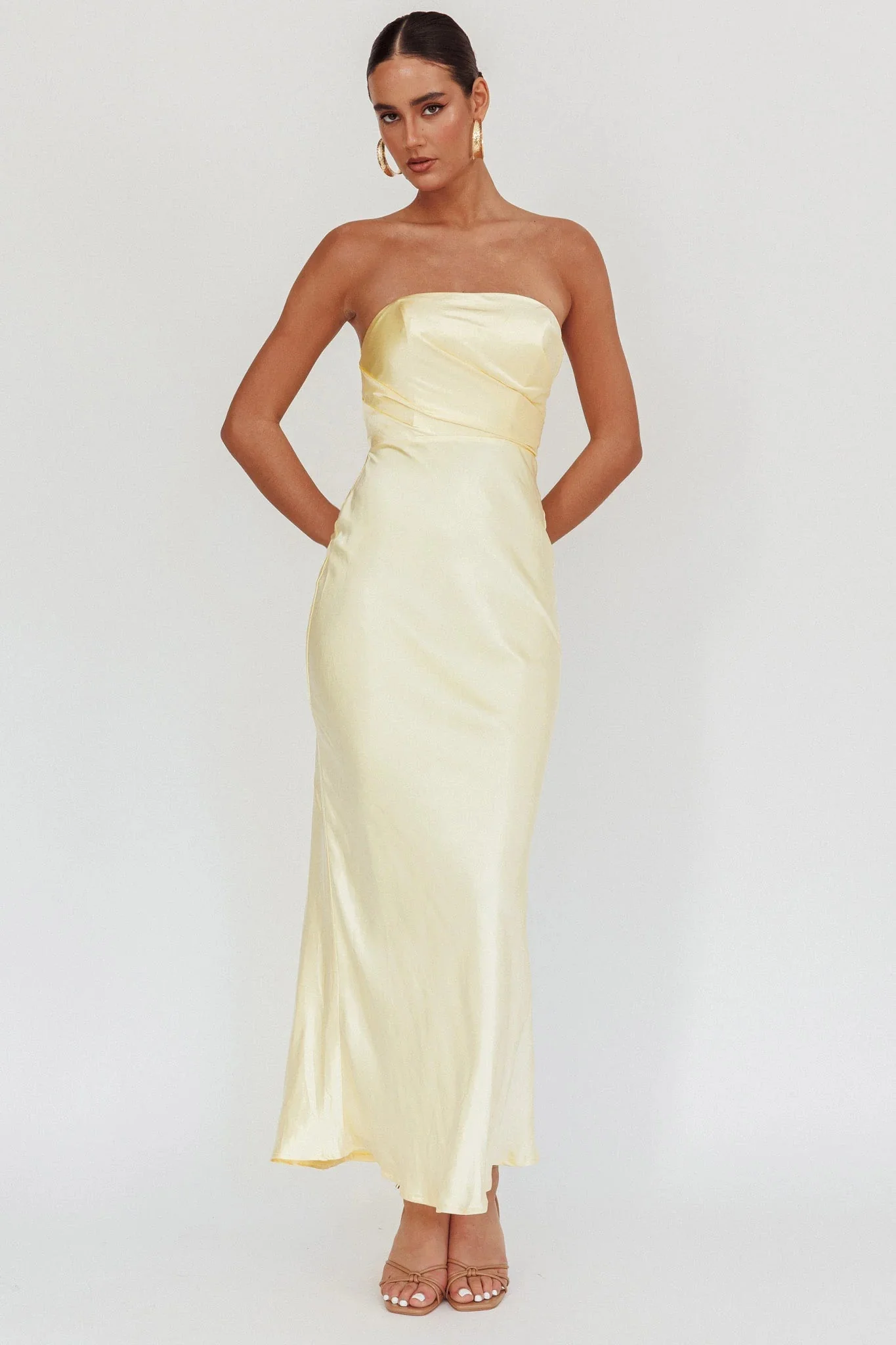 City Of Stars Strapless Maxi Dress Butter