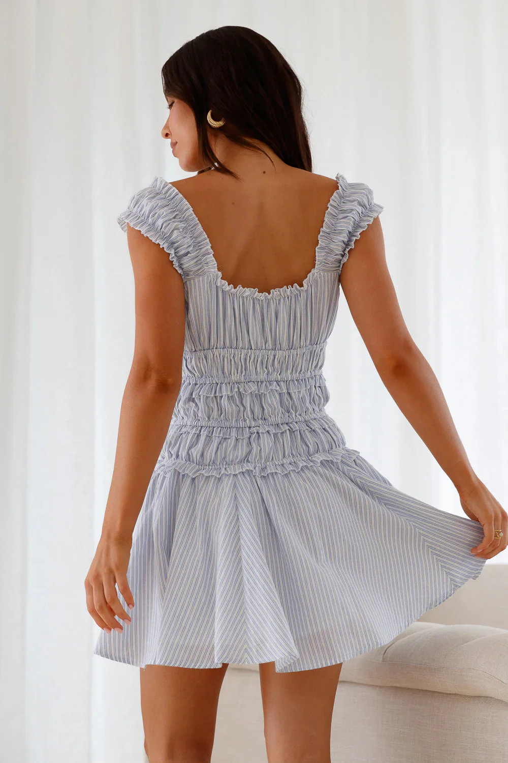 Ocean Breath Mini Dress Blue