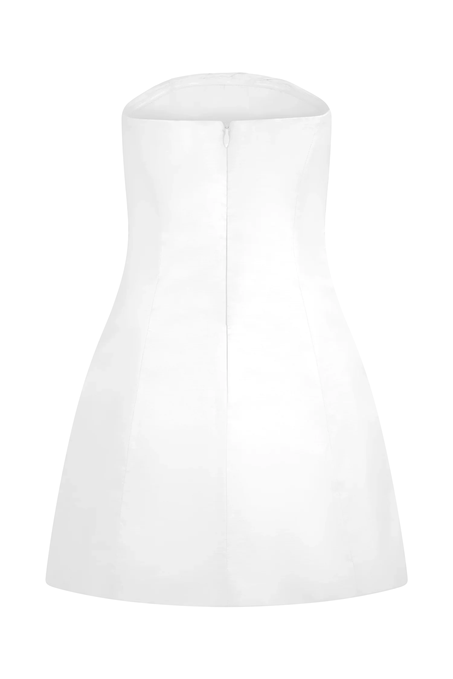 Leslie Gathered Taffeta Mini Dress - White