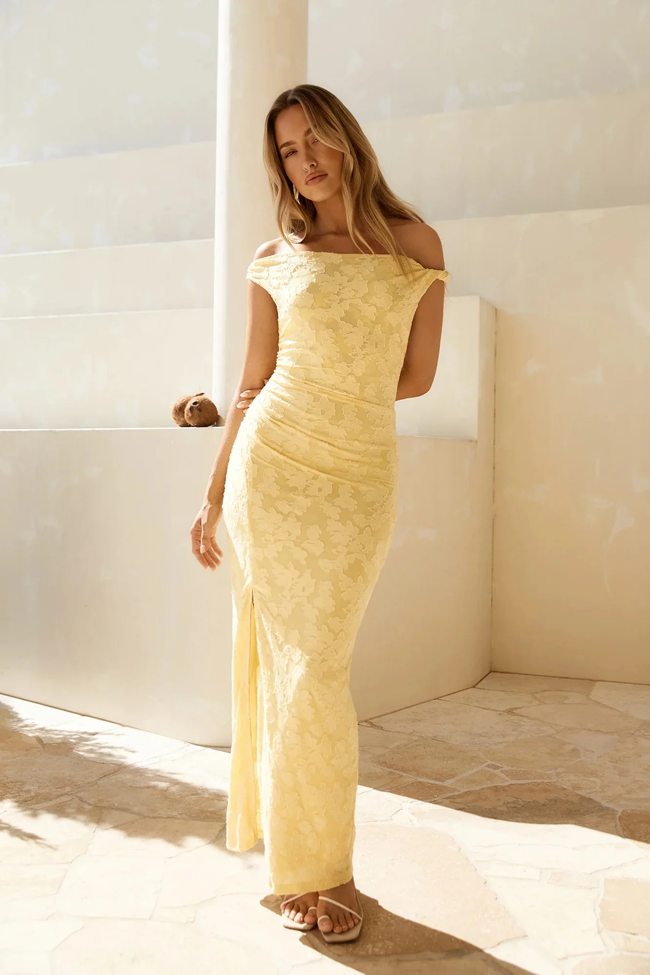 Breeze Of Pink Maxi Dress Yellow