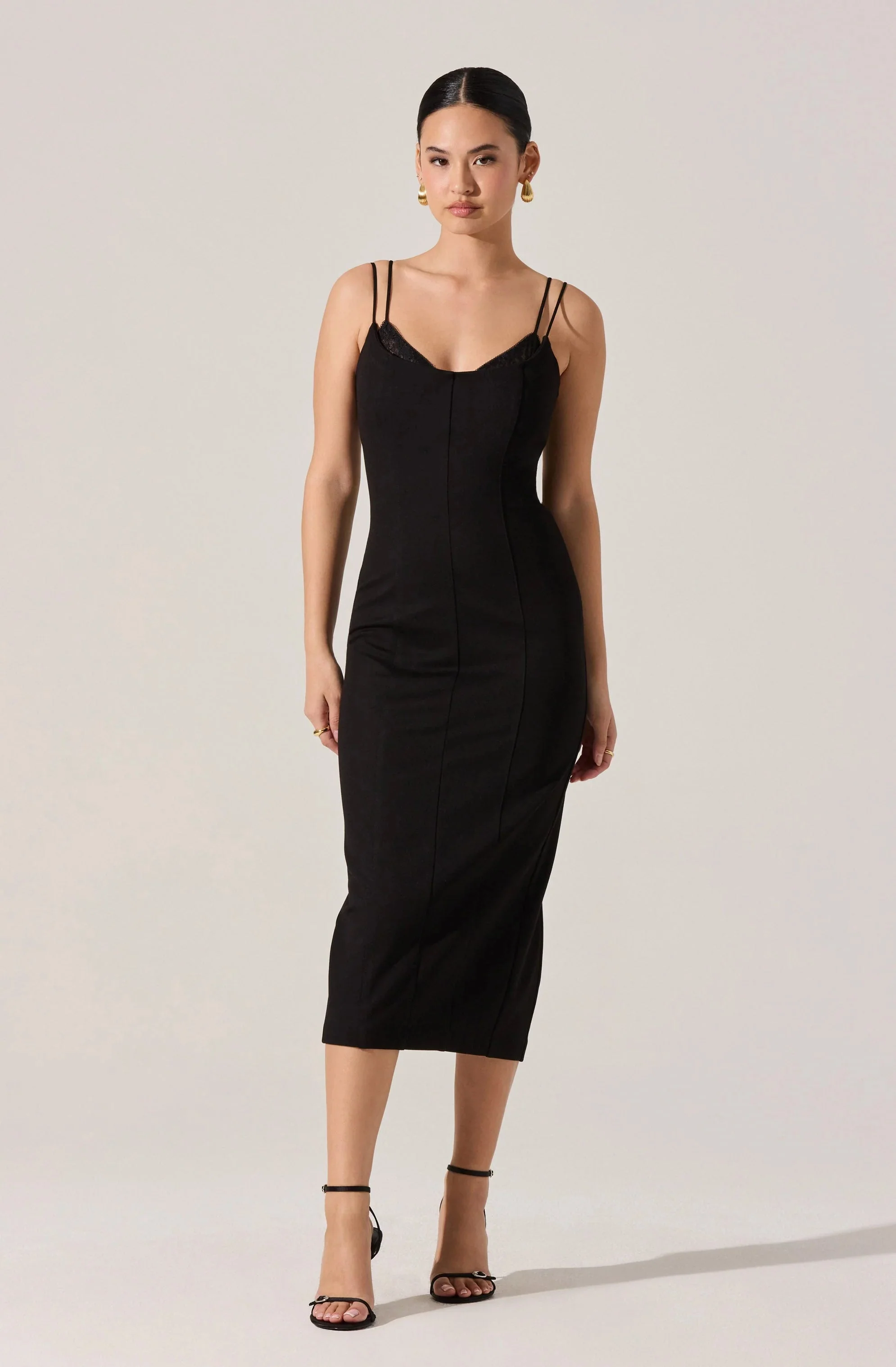 Allura Peekaboo Lace Midi Dress