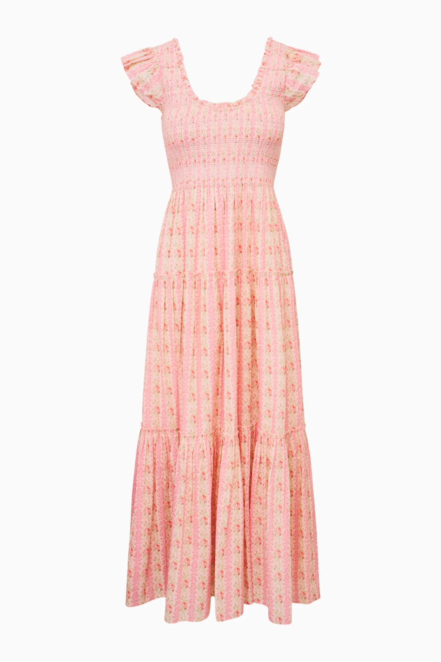 Chessie Fragrance Print Cotton Maxi Dress