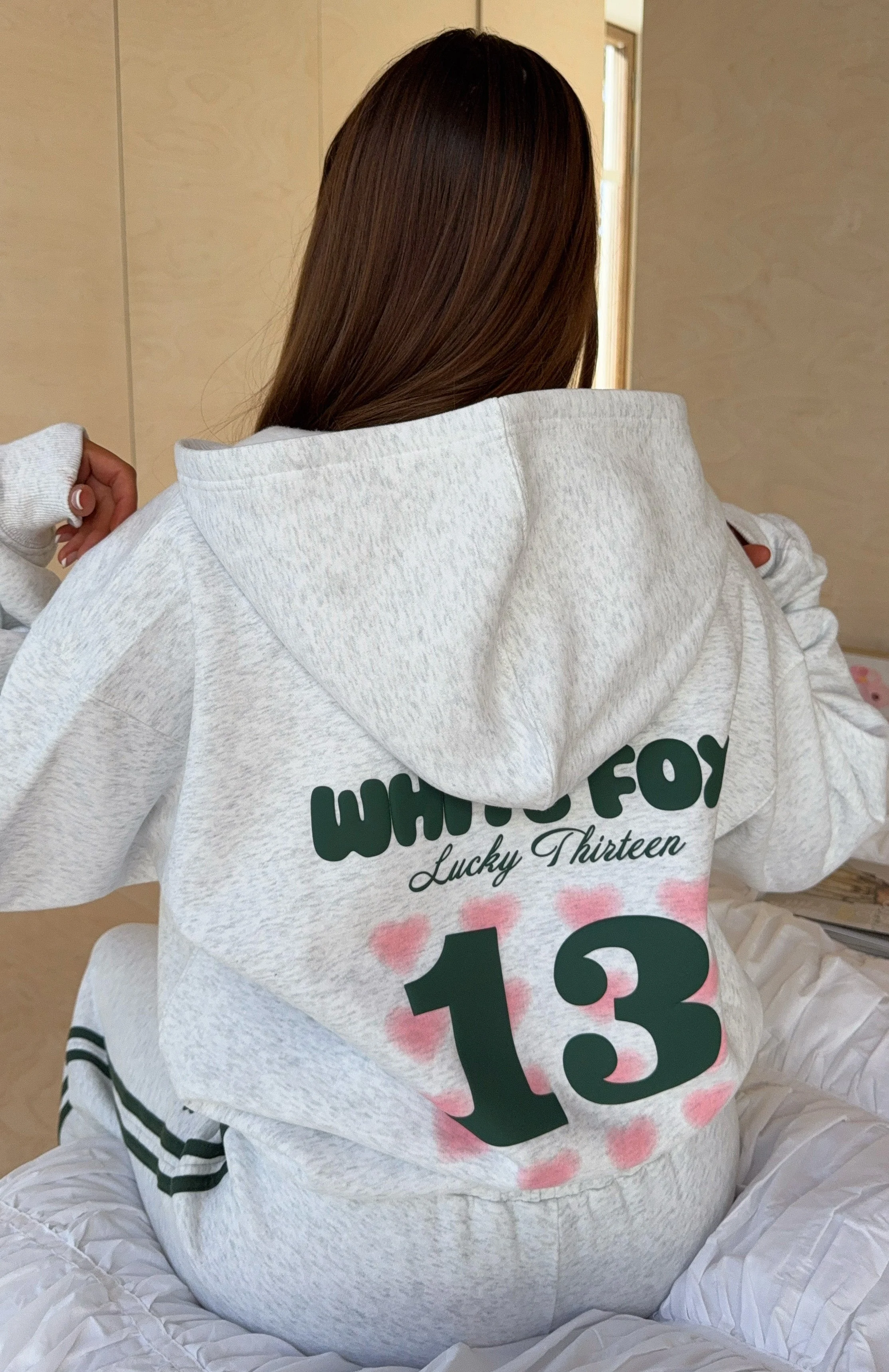 Lucky Thirteen Charise Zip Front Hoodie Grey Marle