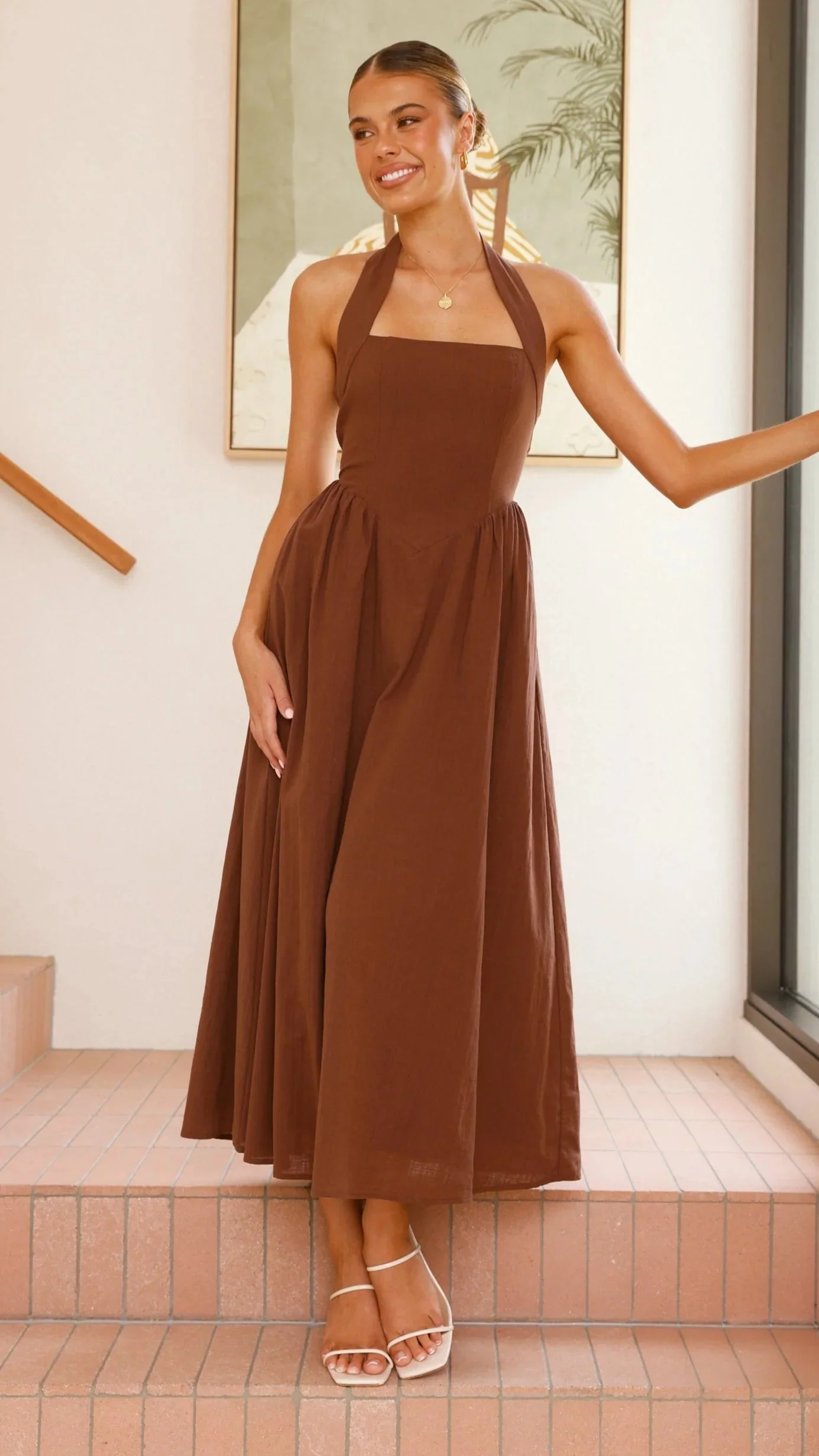 Caden Maxi Dress - Chocolate