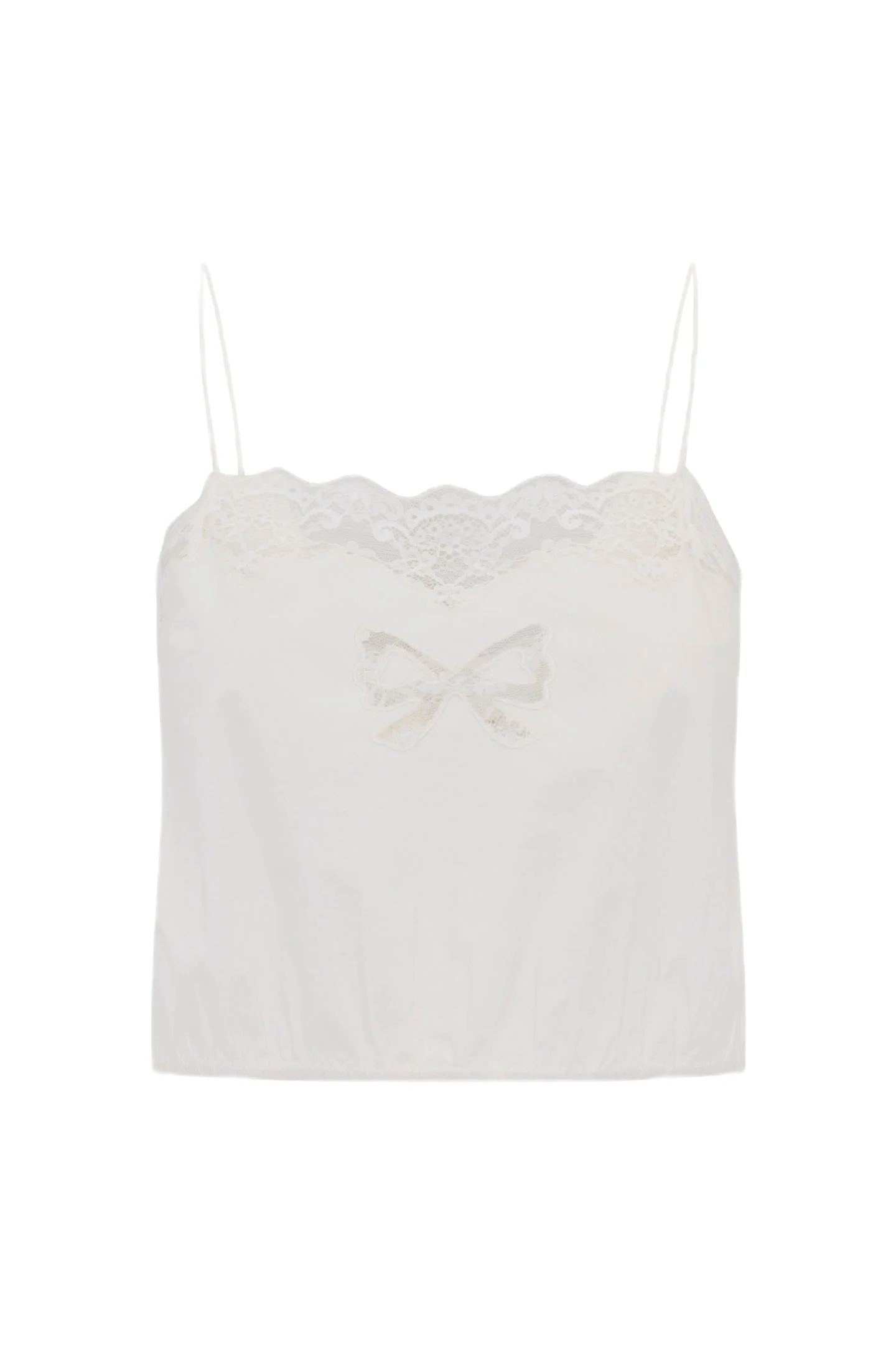 Aliaya Cropped Lace Bow Top