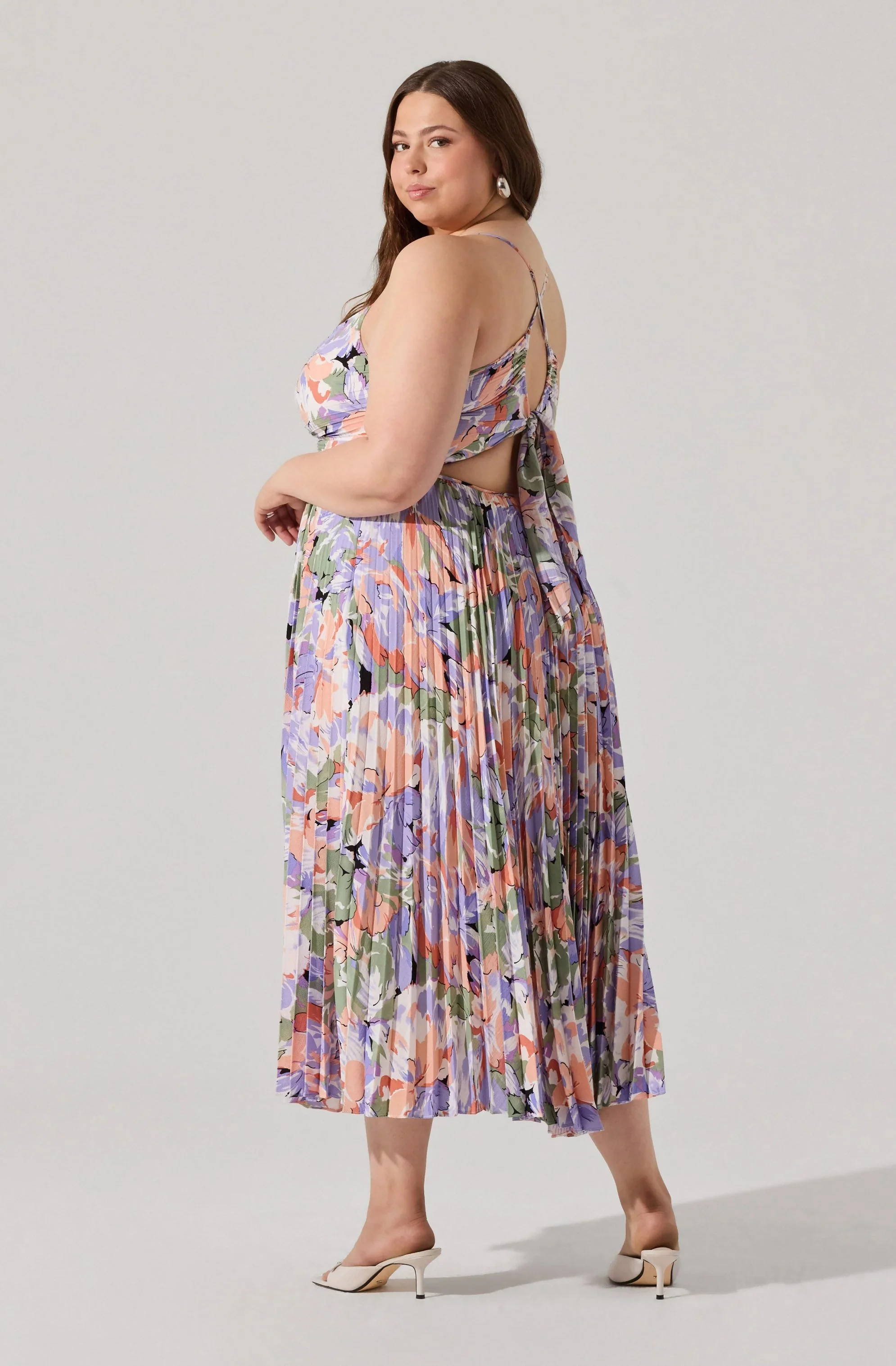 Blythe Floral Plisse Midi Dress