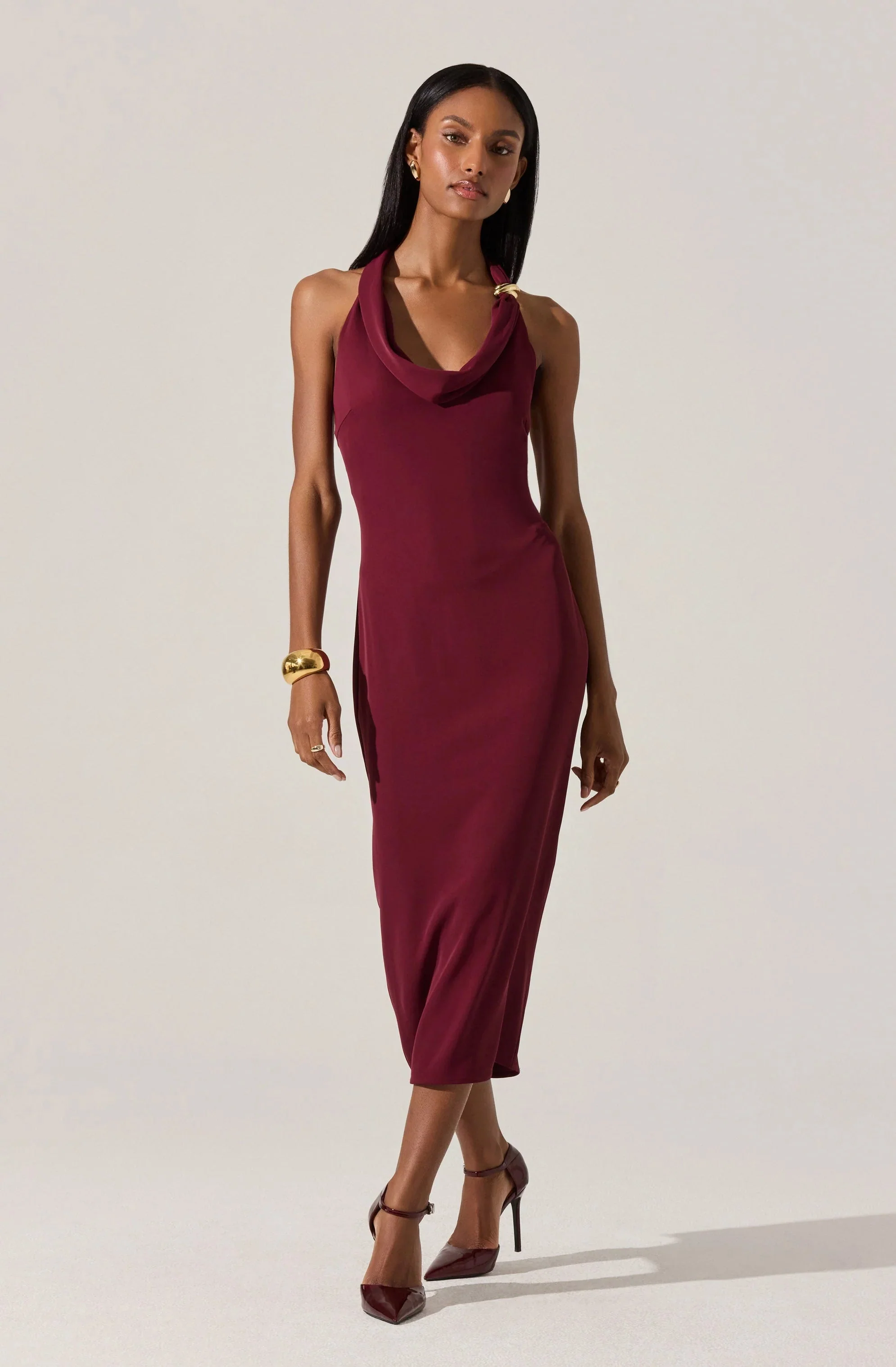 Alanna Halter Cowl Neck Dress