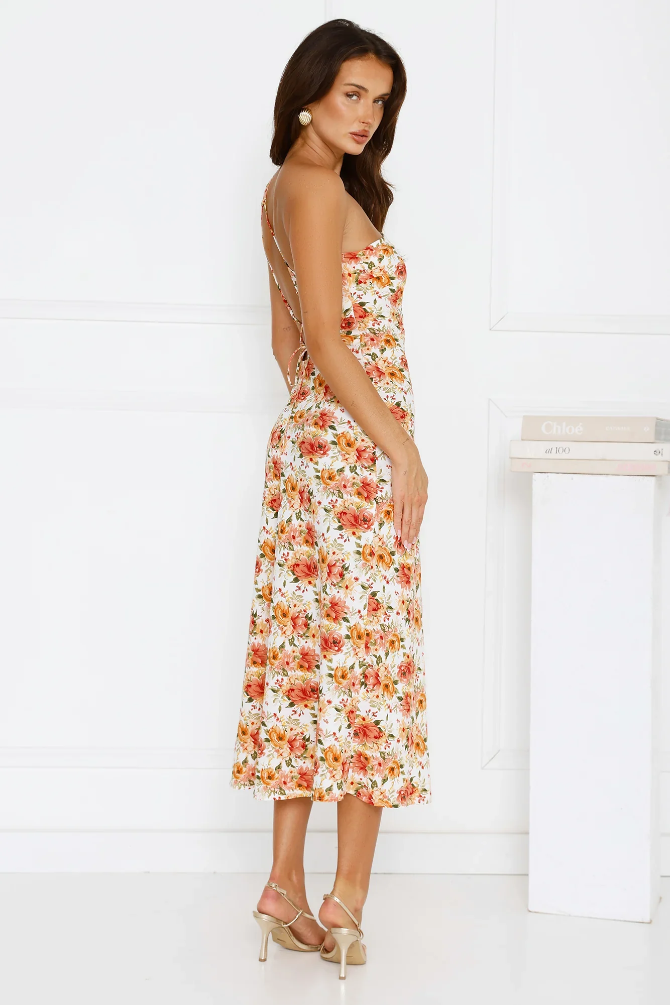 Happy Girl Era One Shoulder Midi Dress Floral
