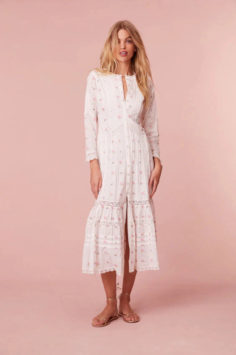 Avin Cotton Embroidered Midi Dress