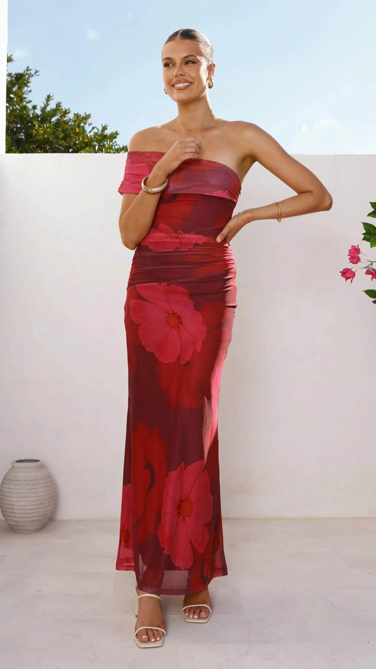 Jelani Maxi Dress - Red Floral