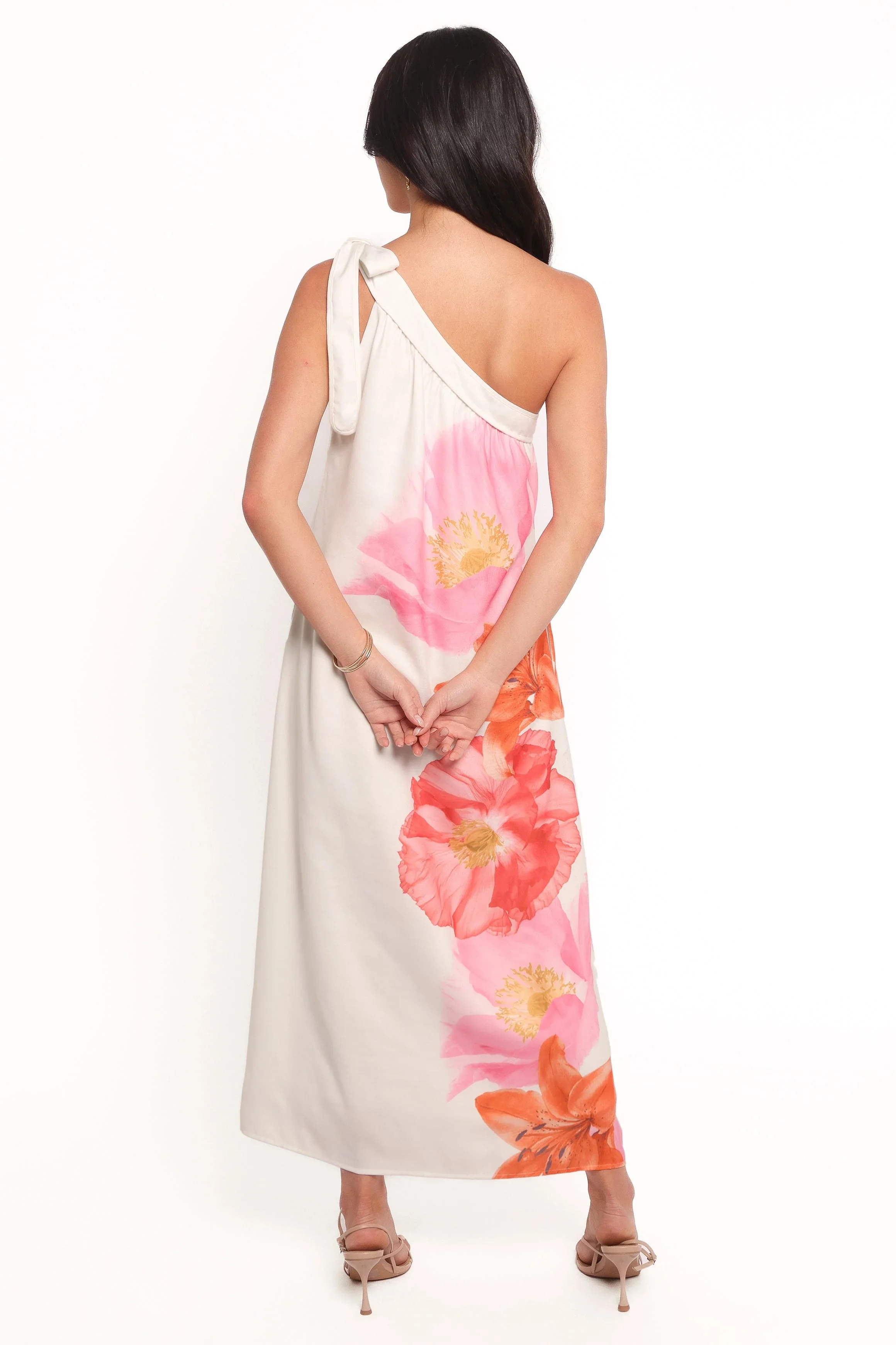 Charlize Maxi Dress - White Pink