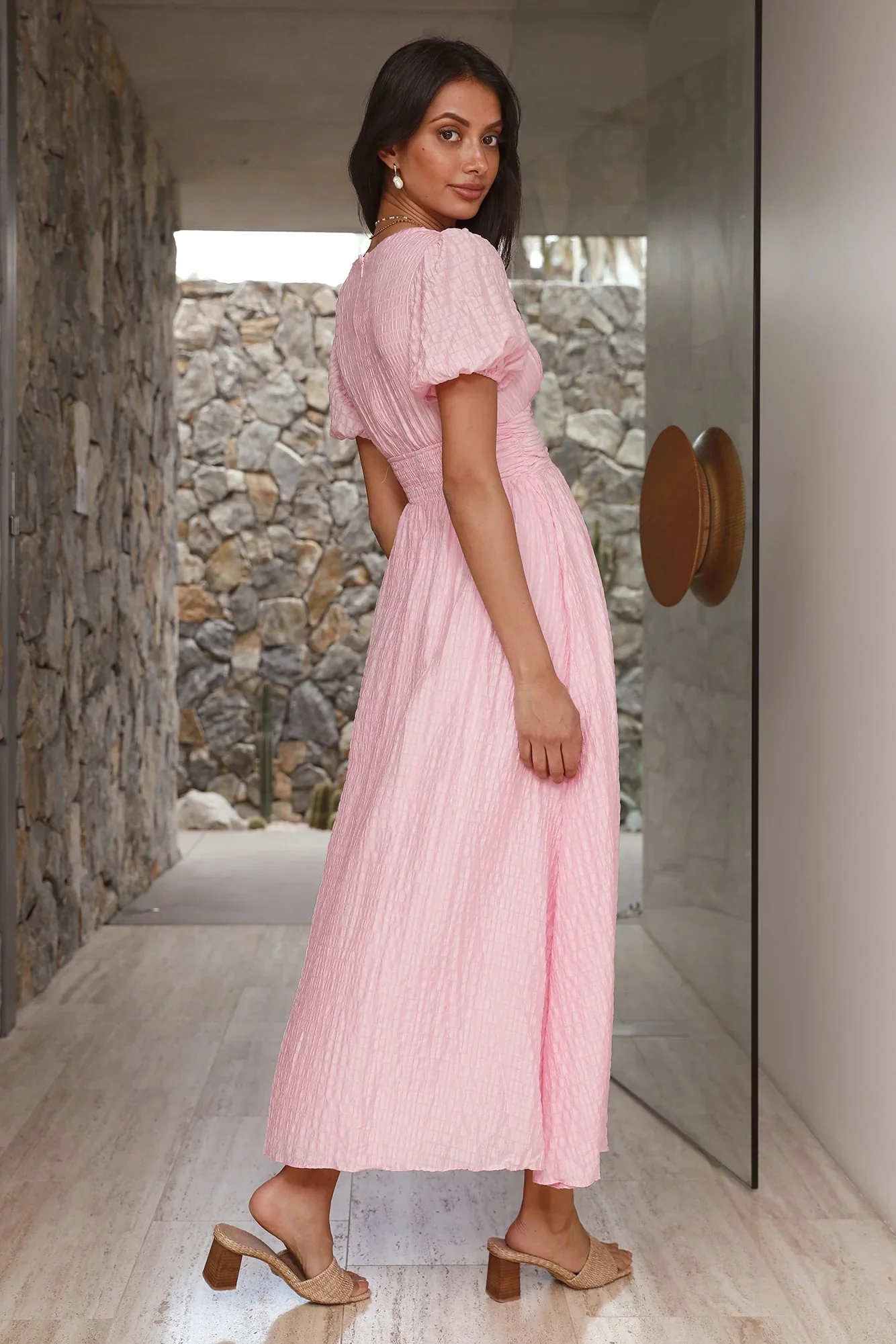 Busy Bee Maxi Dress Pink