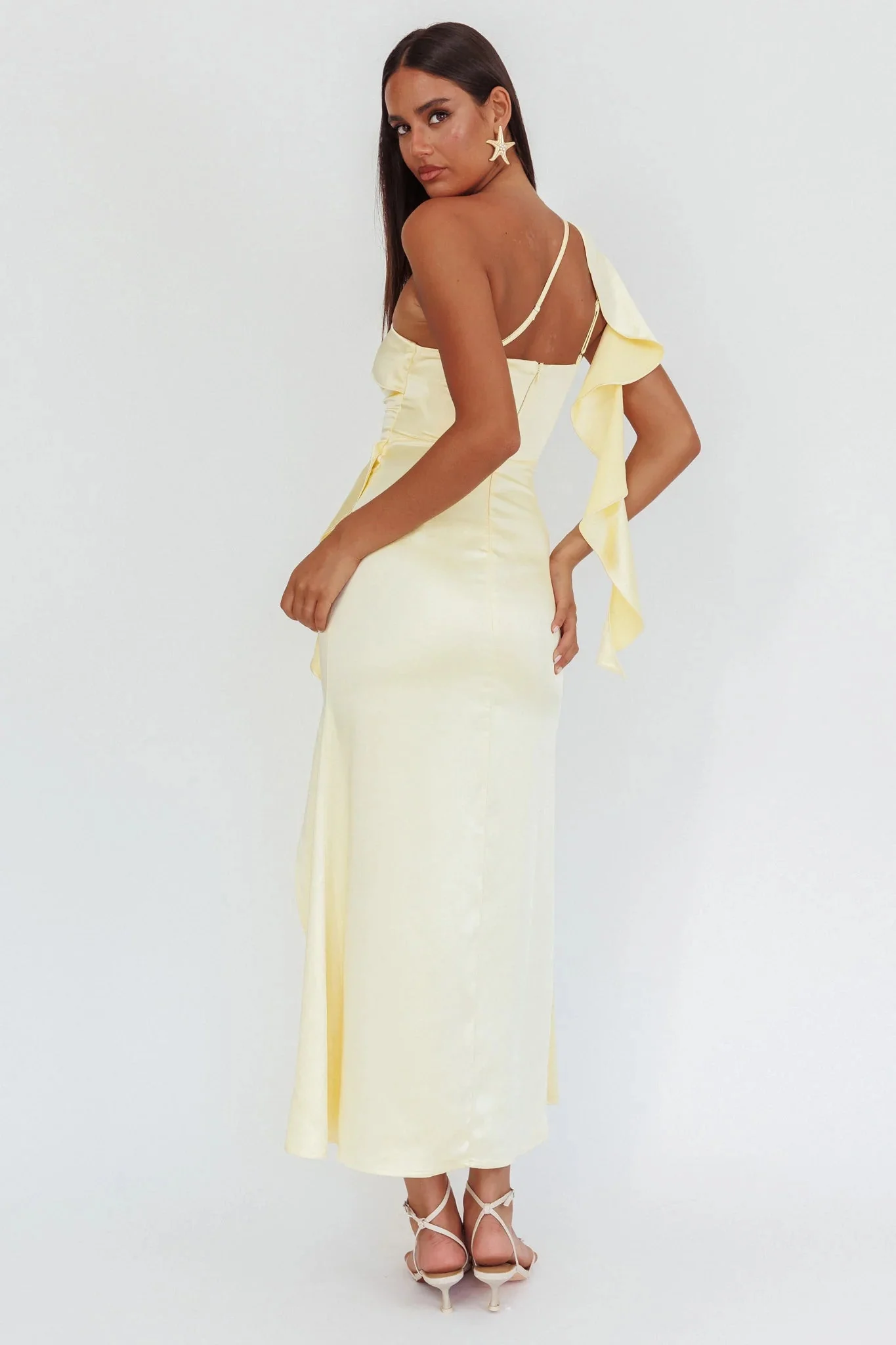 Carmel One-Shoulder Split Maxi Dress Butter