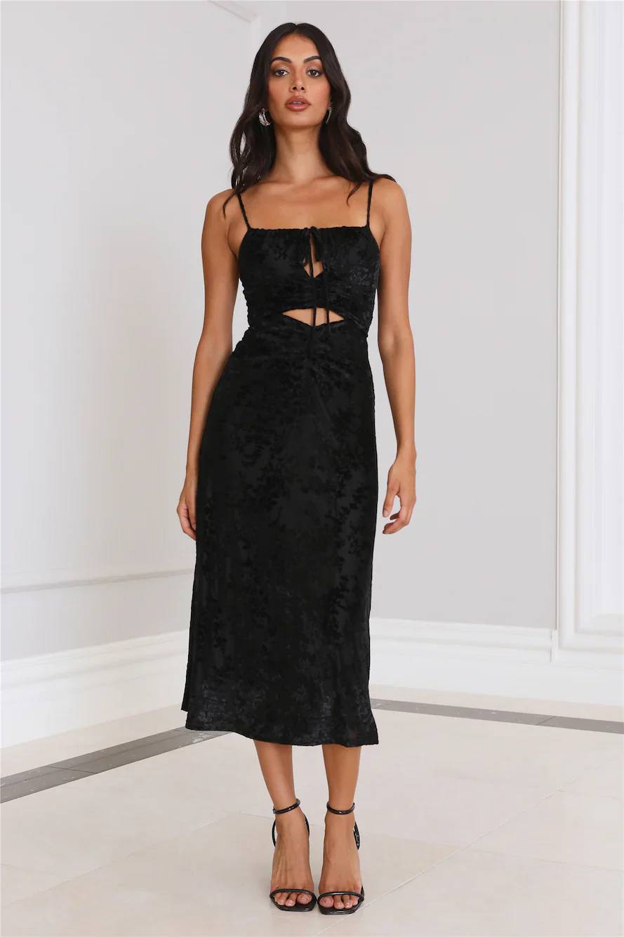 It's Giving Attitude Midi Dress Black