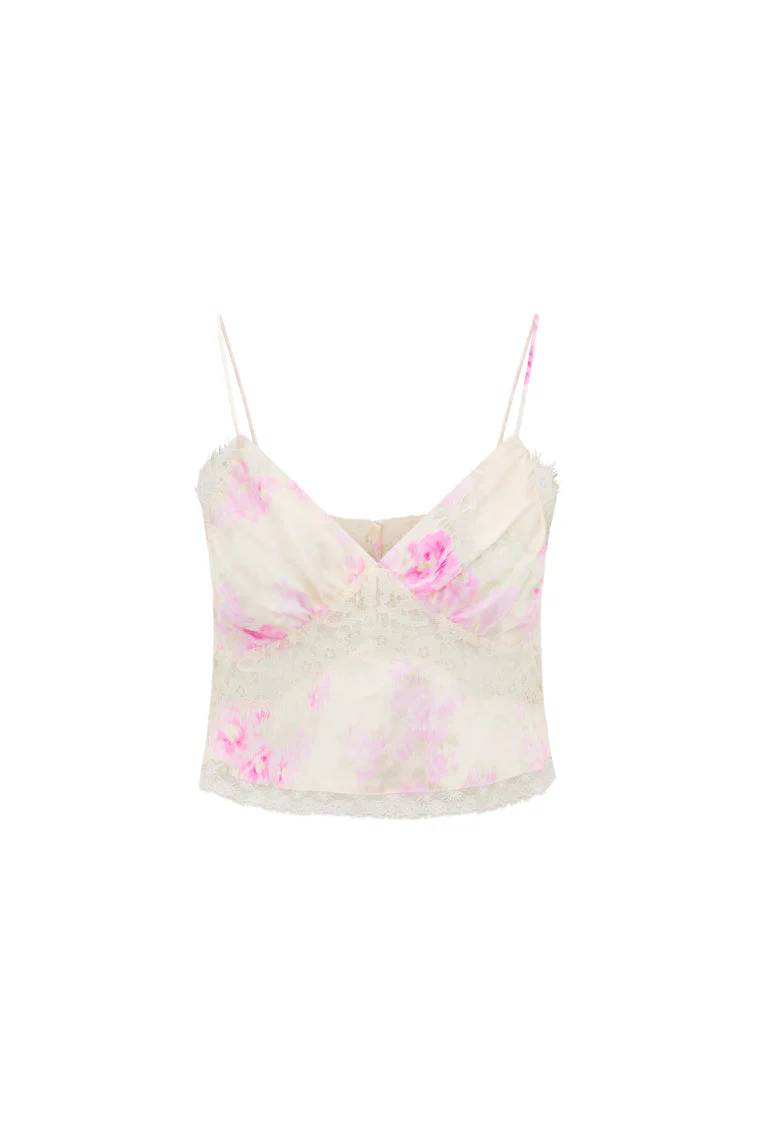 Spritely Satin Floral Cami