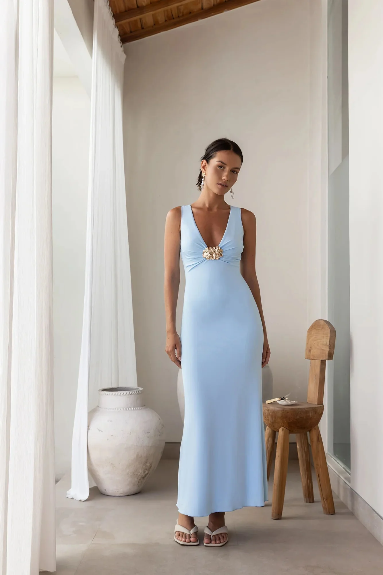 Coastal Caprice Maxi Dress Blue