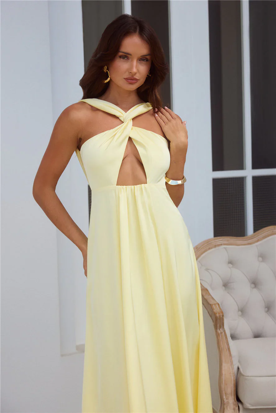 Lavish Lover Midi Dress Yellow