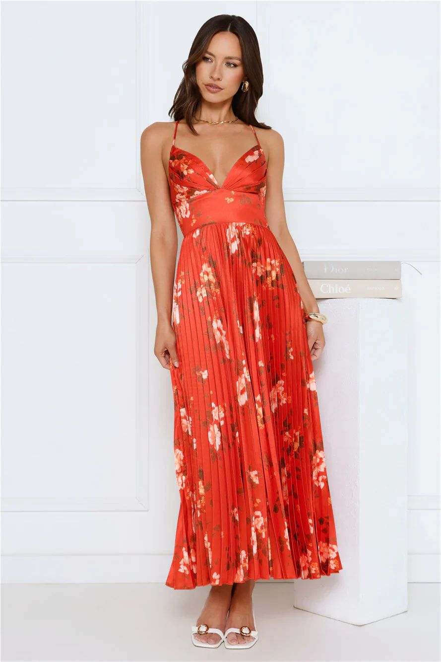 Lady Exclusive Satin Maxi Dress Print