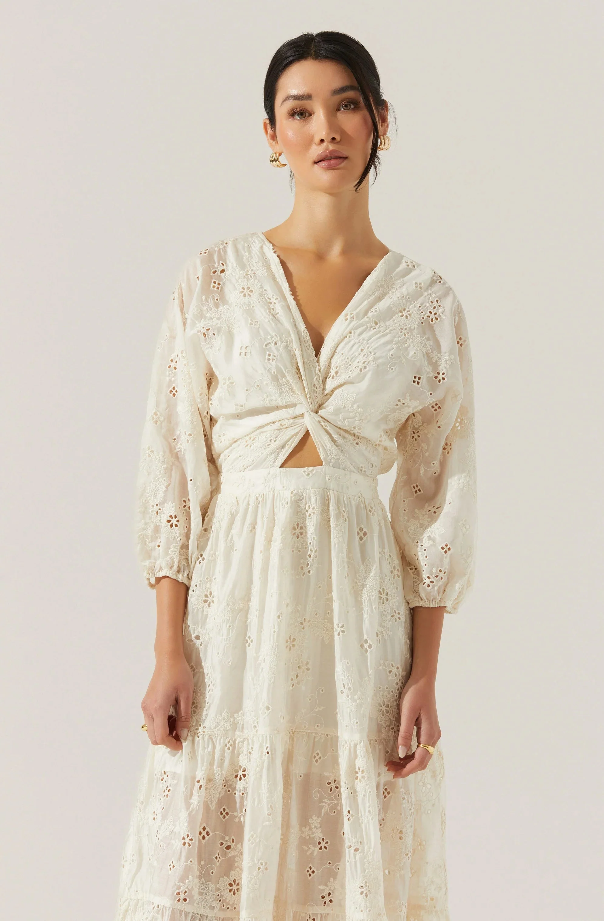 Jesalyn Floral Eyelet Maxi Dress