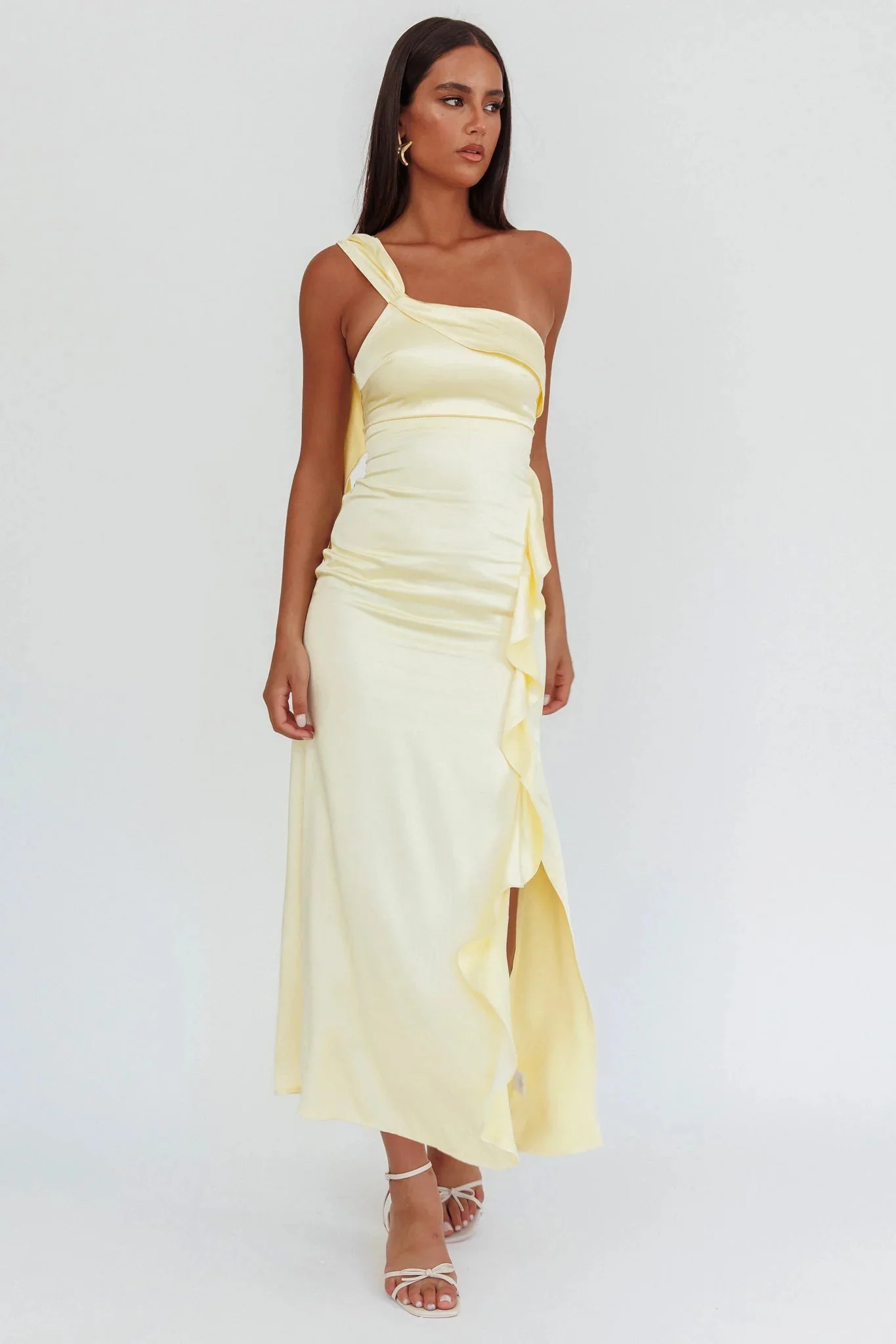 Carmel One-Shoulder Split Maxi Dress Butter