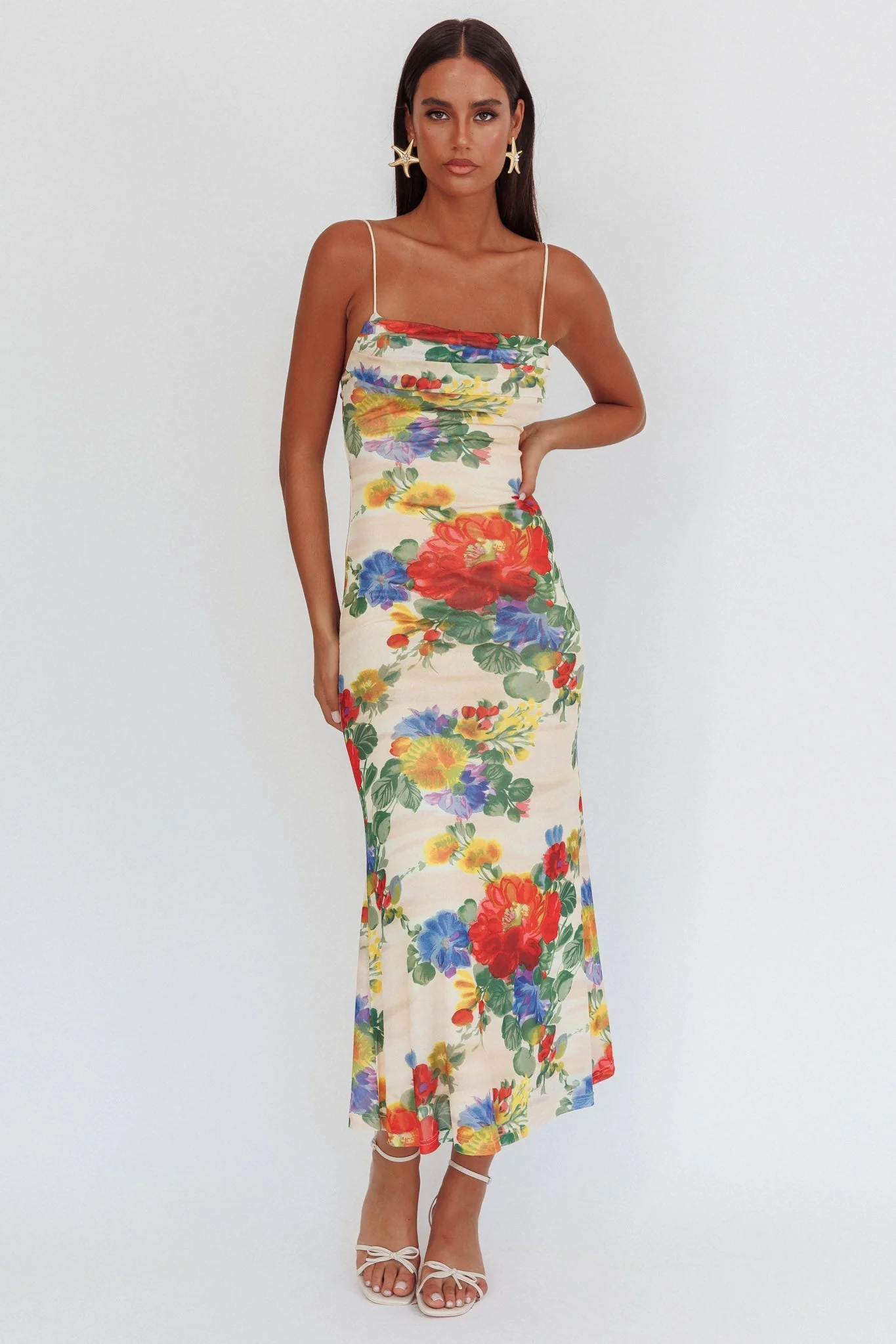 Days Ahead Mesh Overlay Maxi Dress Floral Pink