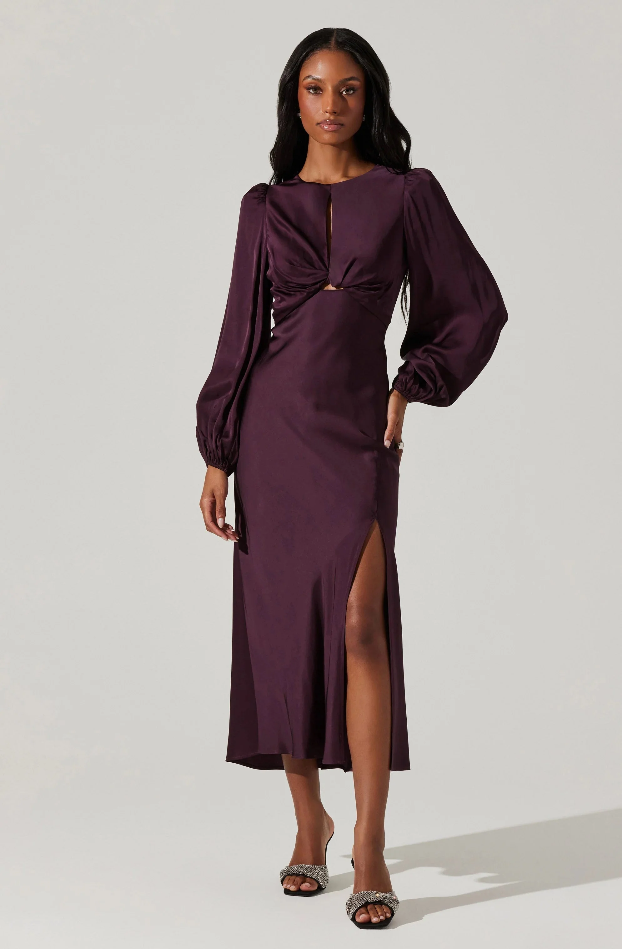 Suzy Satin Cutout Maxi Dress