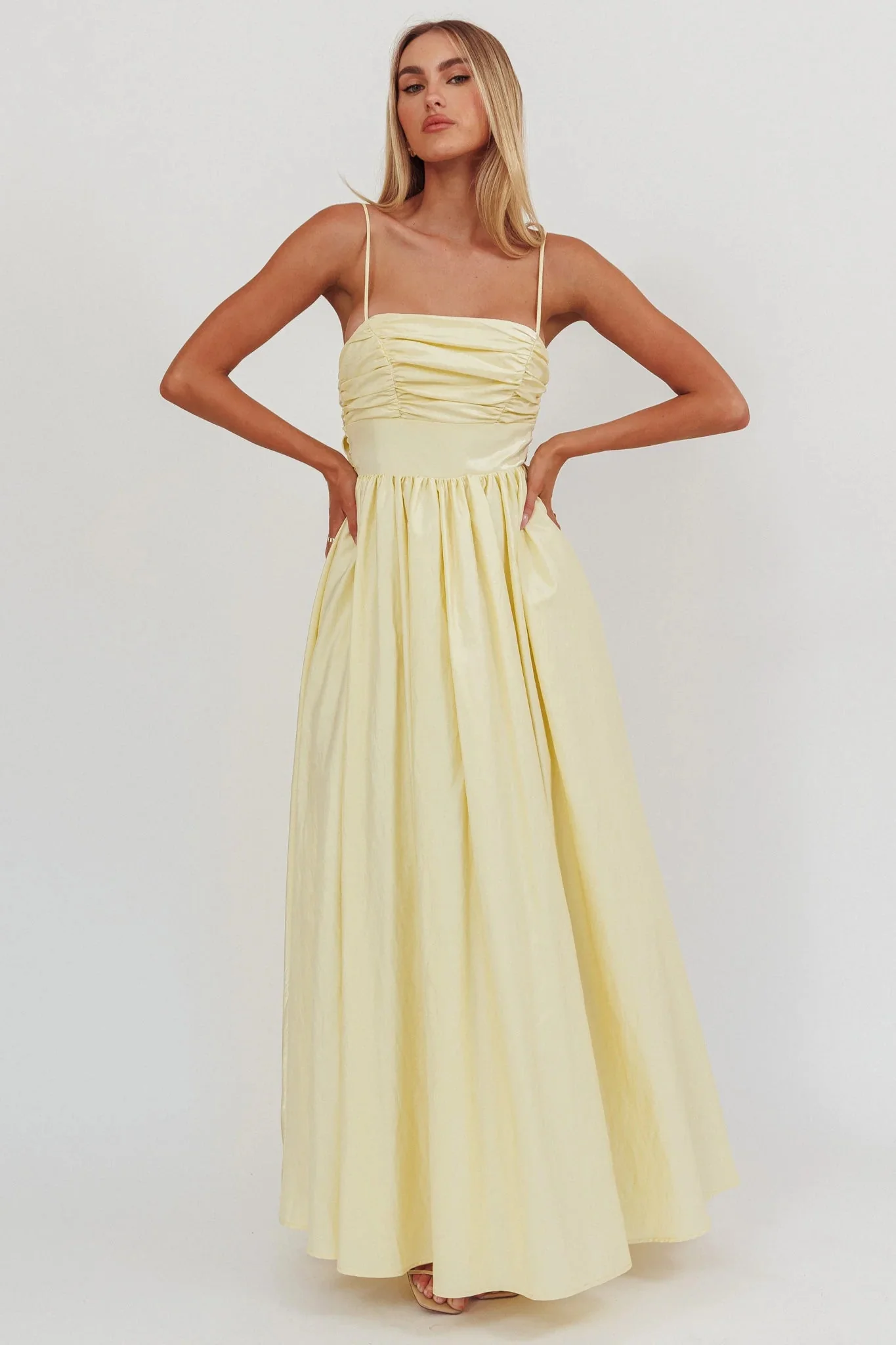 Love Songs Back Bow Maxi Dress Butter
