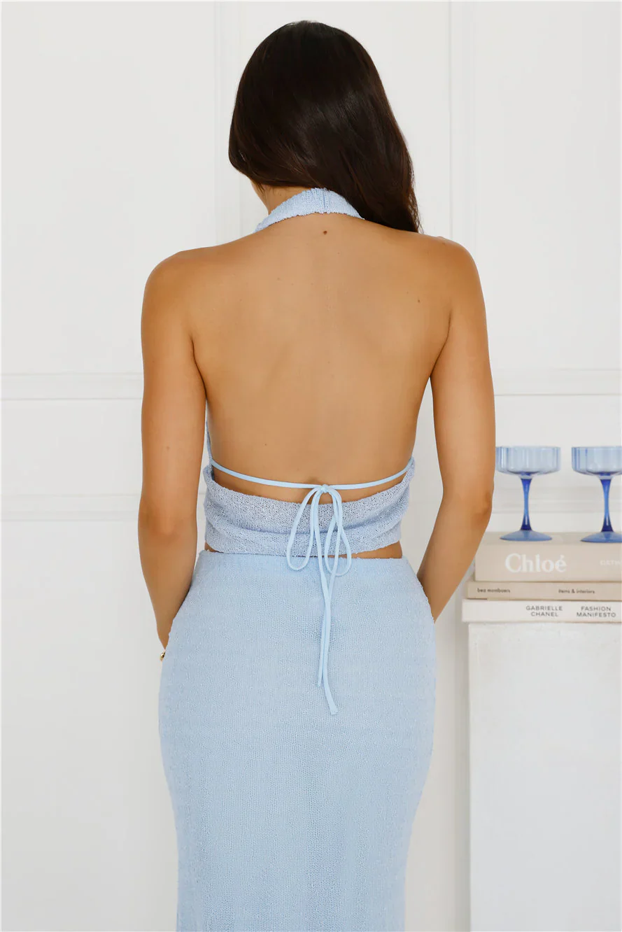 Inspo Halter Top Blue