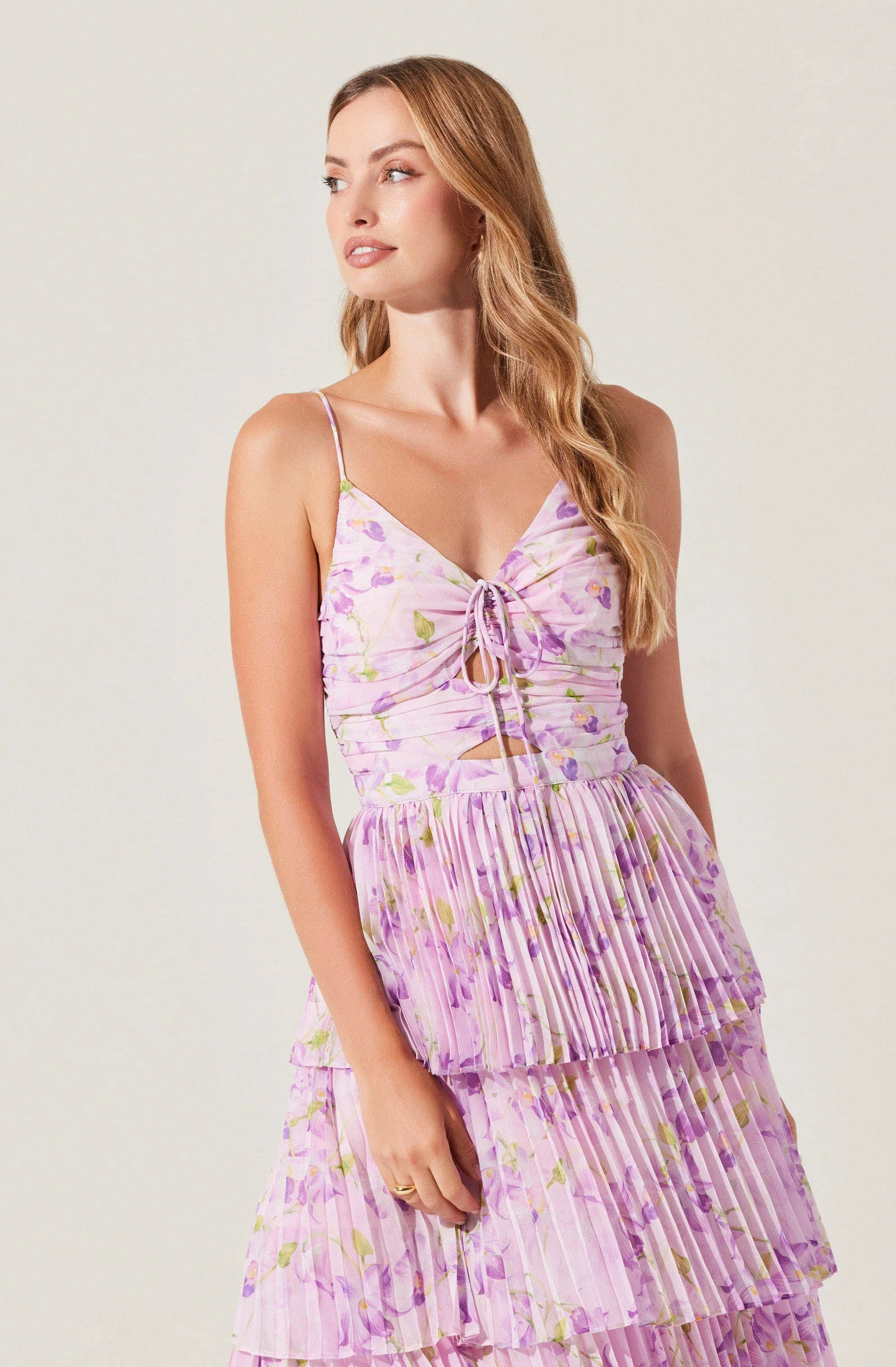 Daytona Pleated Floral Maxi Dress