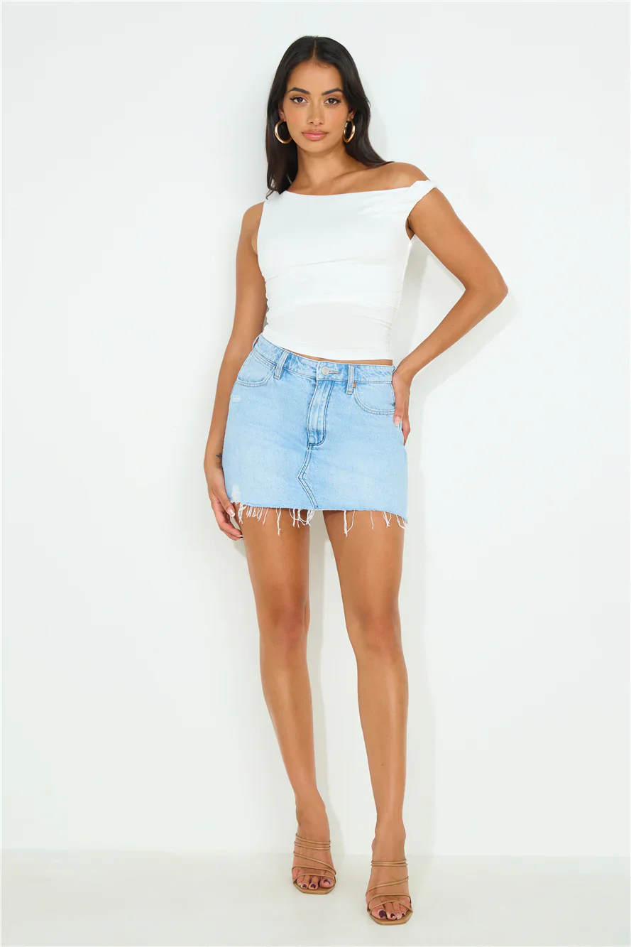 In My Cart Off Shoulder Crop Top White