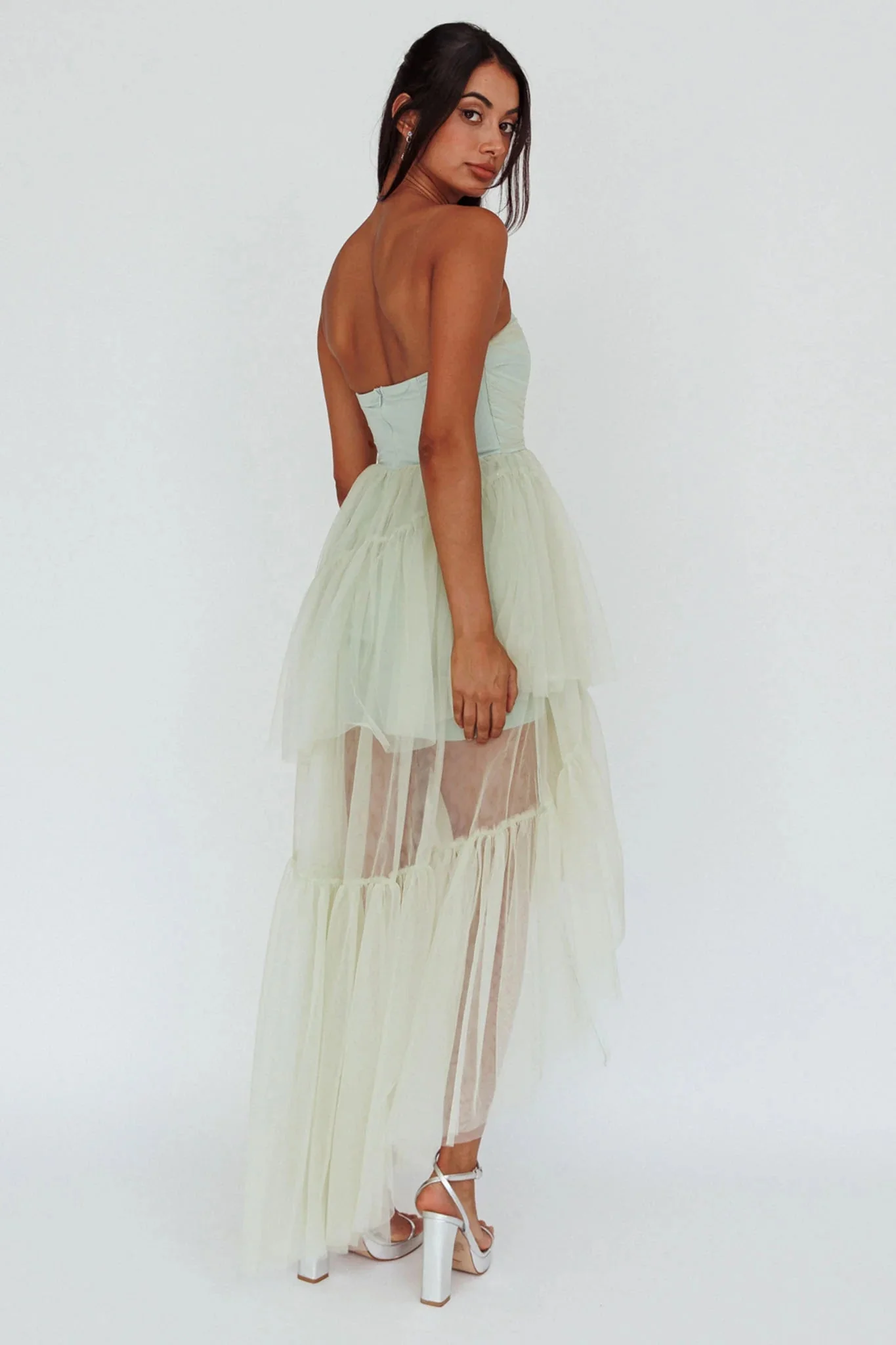 Always & Forever High-Low Midi Dress Sage