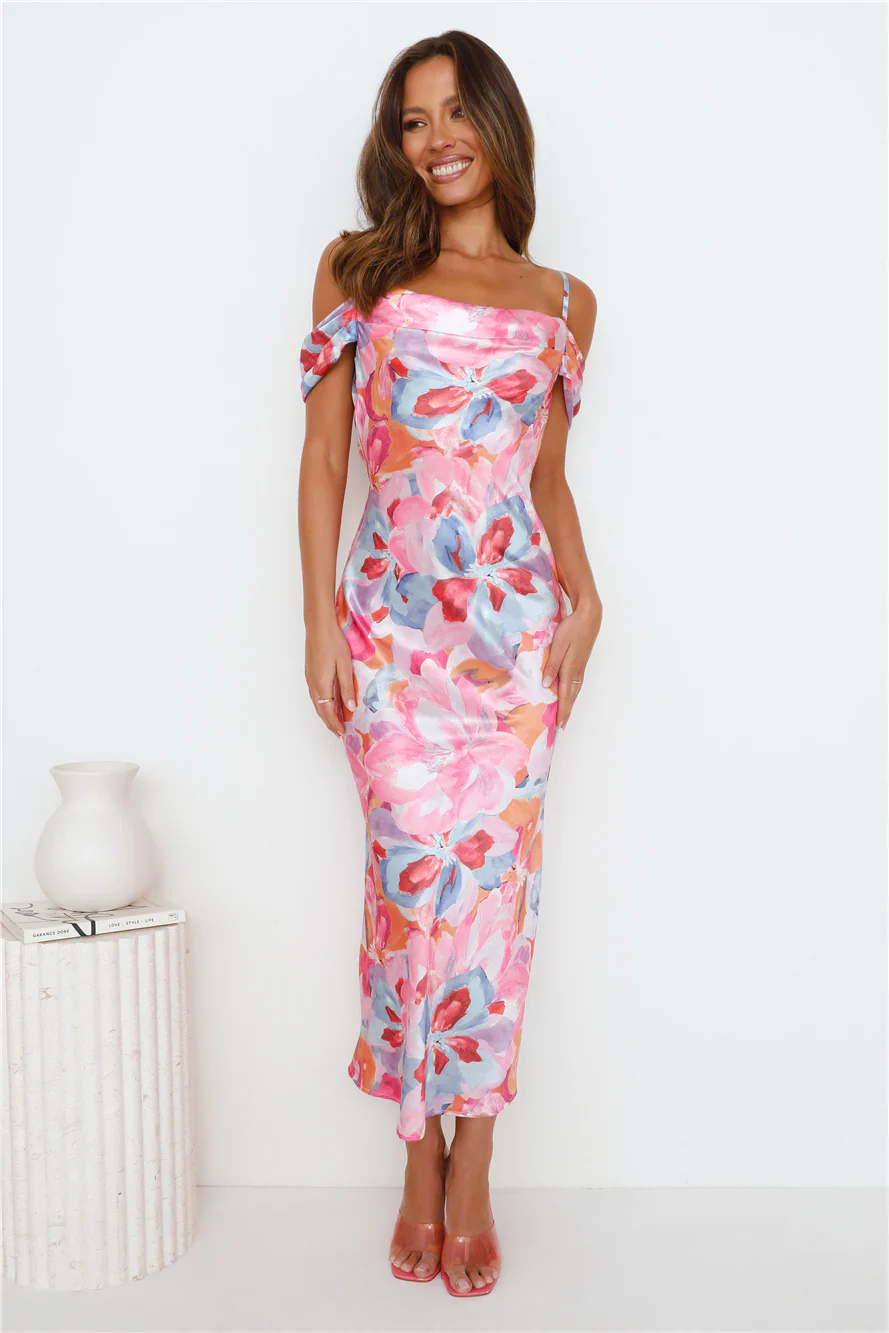 It's Always Her Satin Maxi Dress Pink