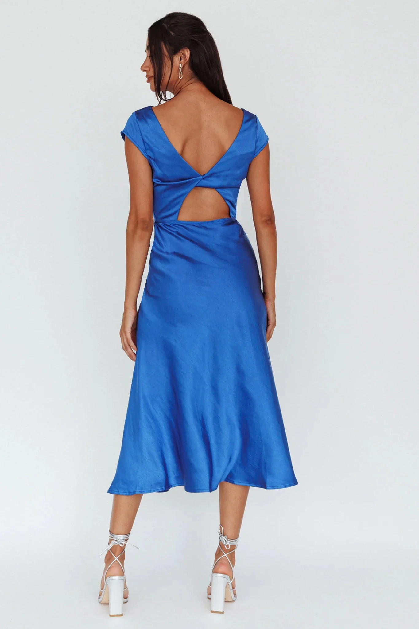 Lucinda Twist Back Midi Dress Navy