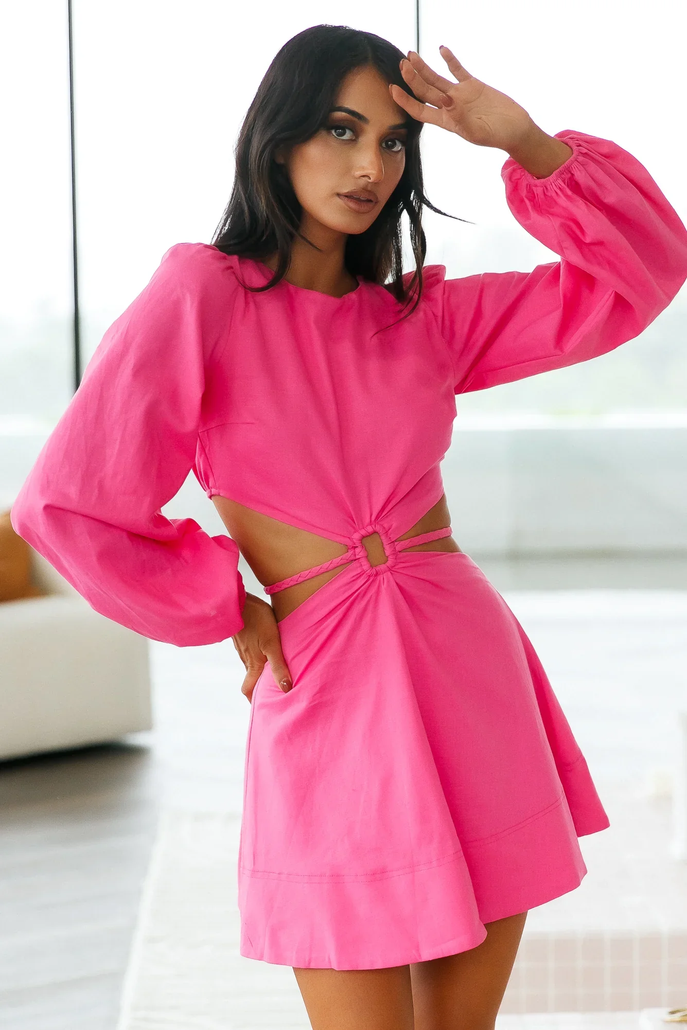 Hottest Tea Dress Hot Pink