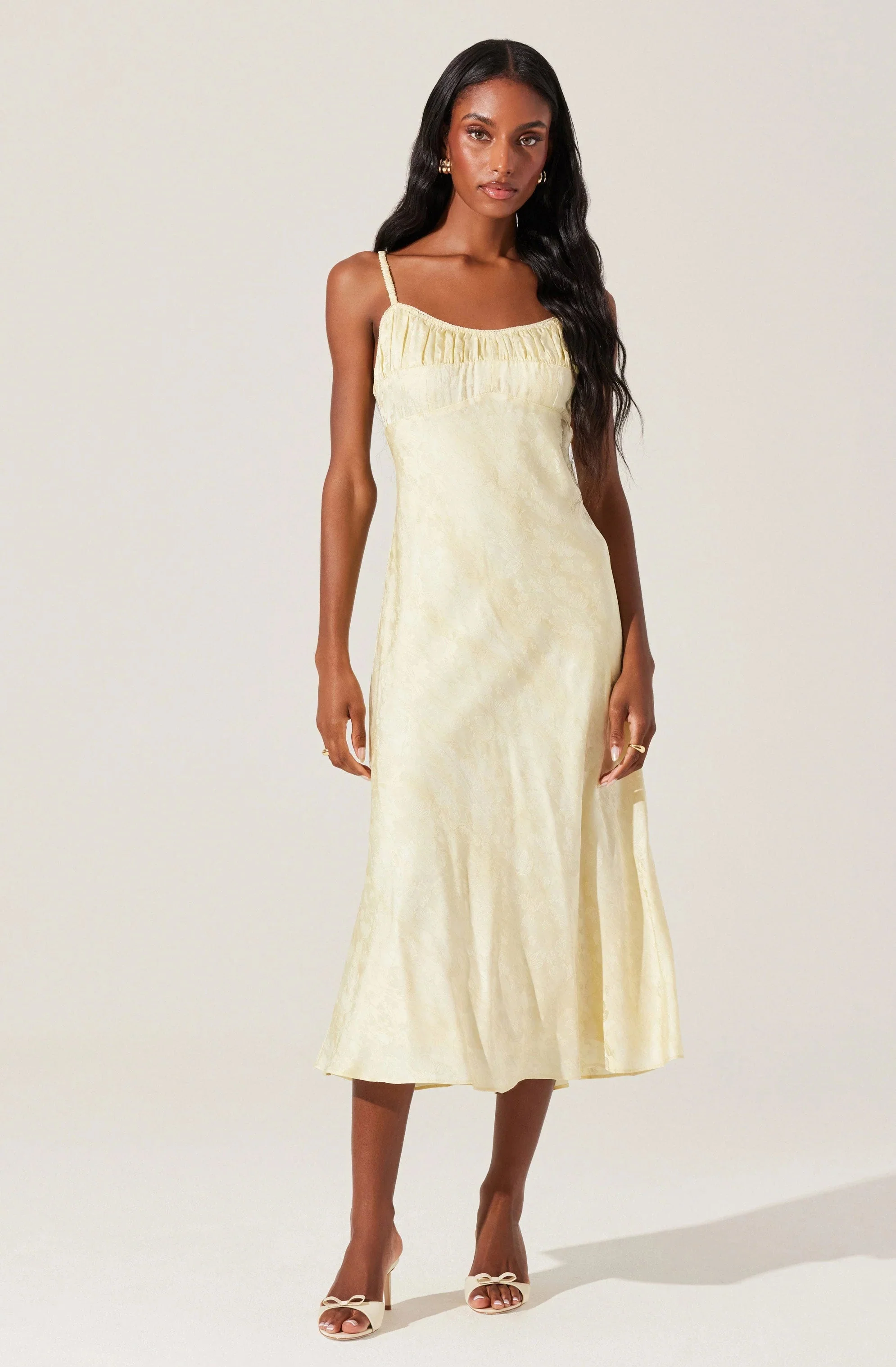 Kaiya Jacquard Satin Midi Dress