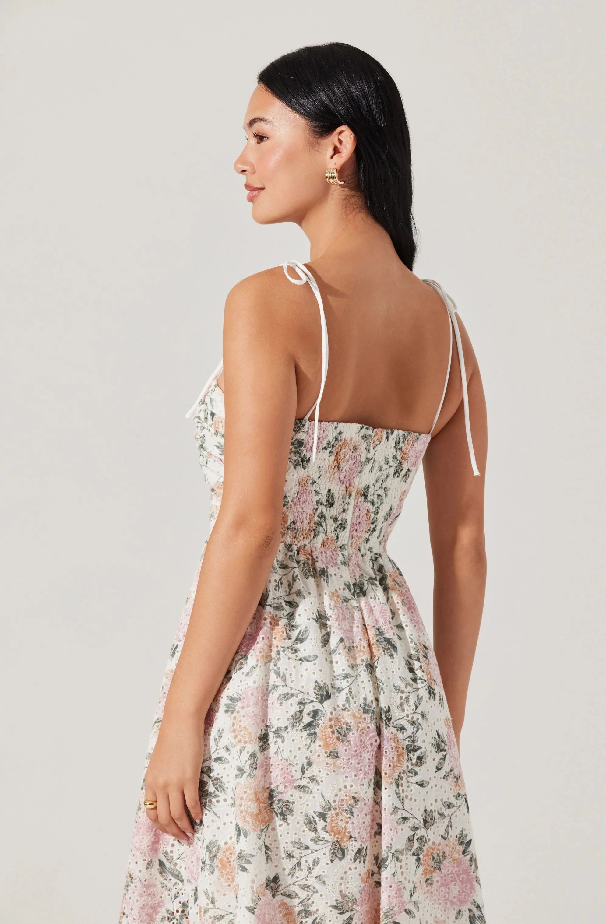 Sariah Pleated Eyelet Midi Dress