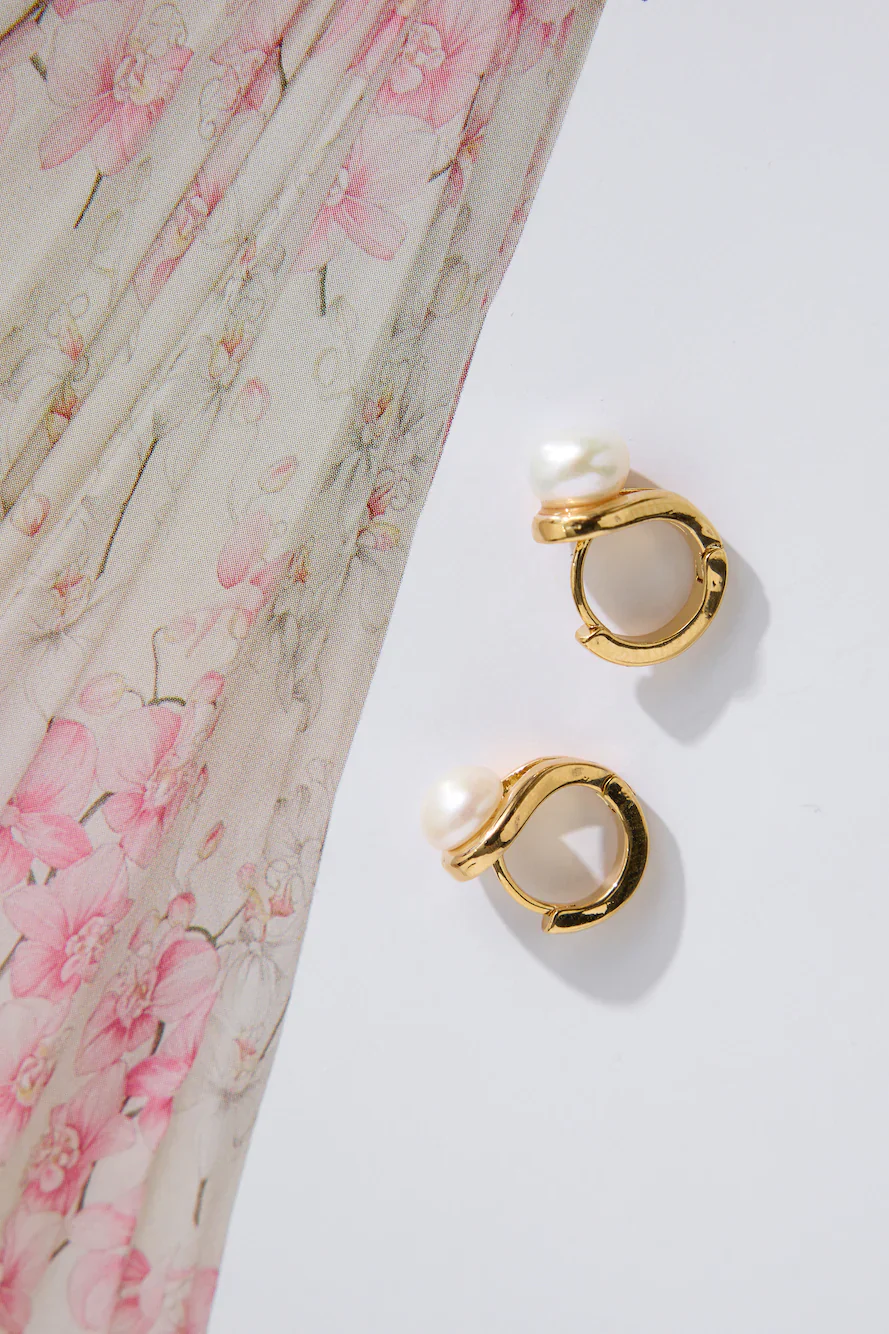 Kaida Pearl Earrings Gold