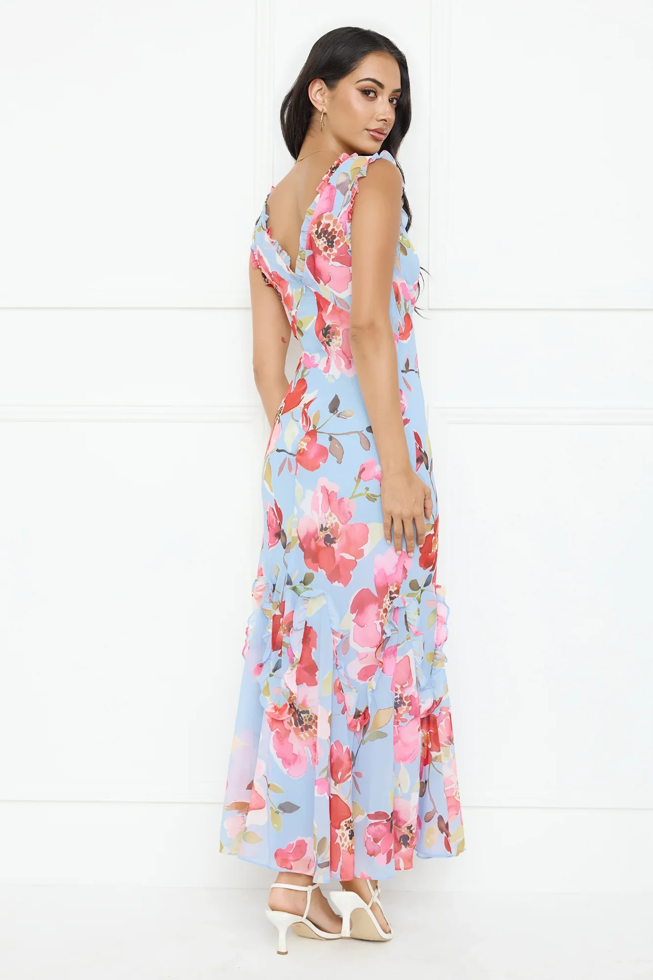 Hibiscus Heat Maxi Dress Blue