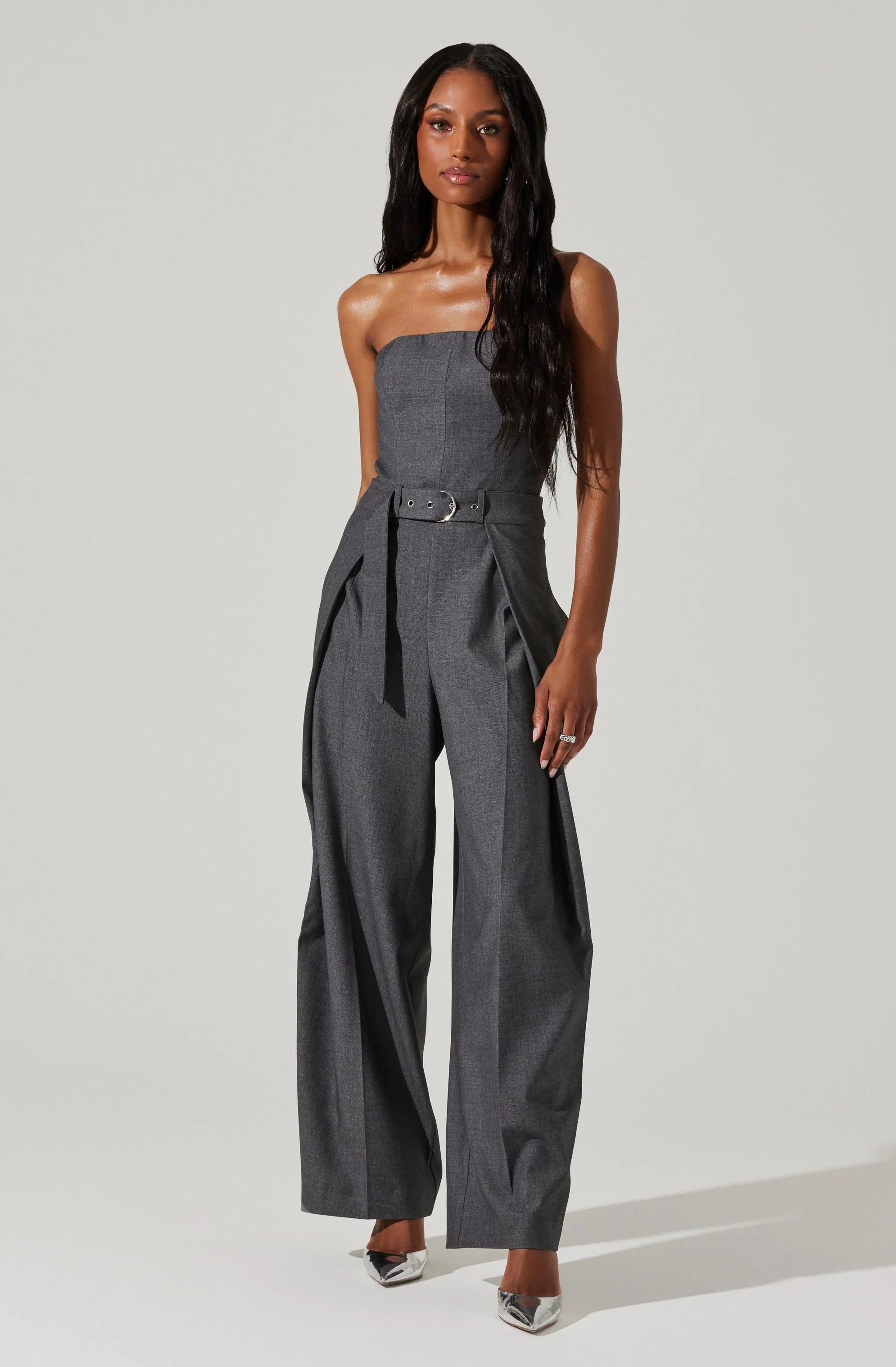 Bryony Tailored Pleat Belted Jumpsuit