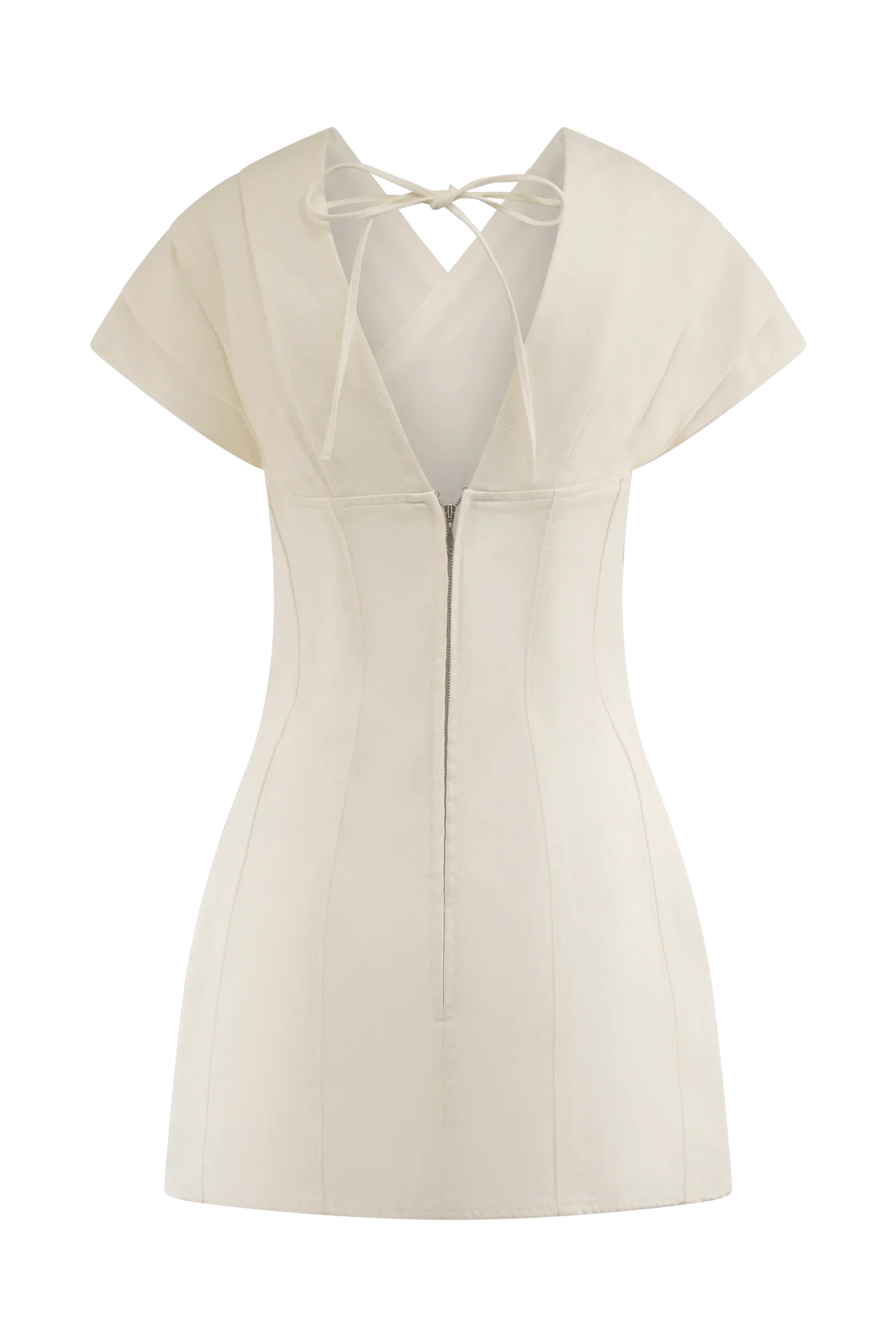 Pascale Off Shoulder Denim Mini Dress - White