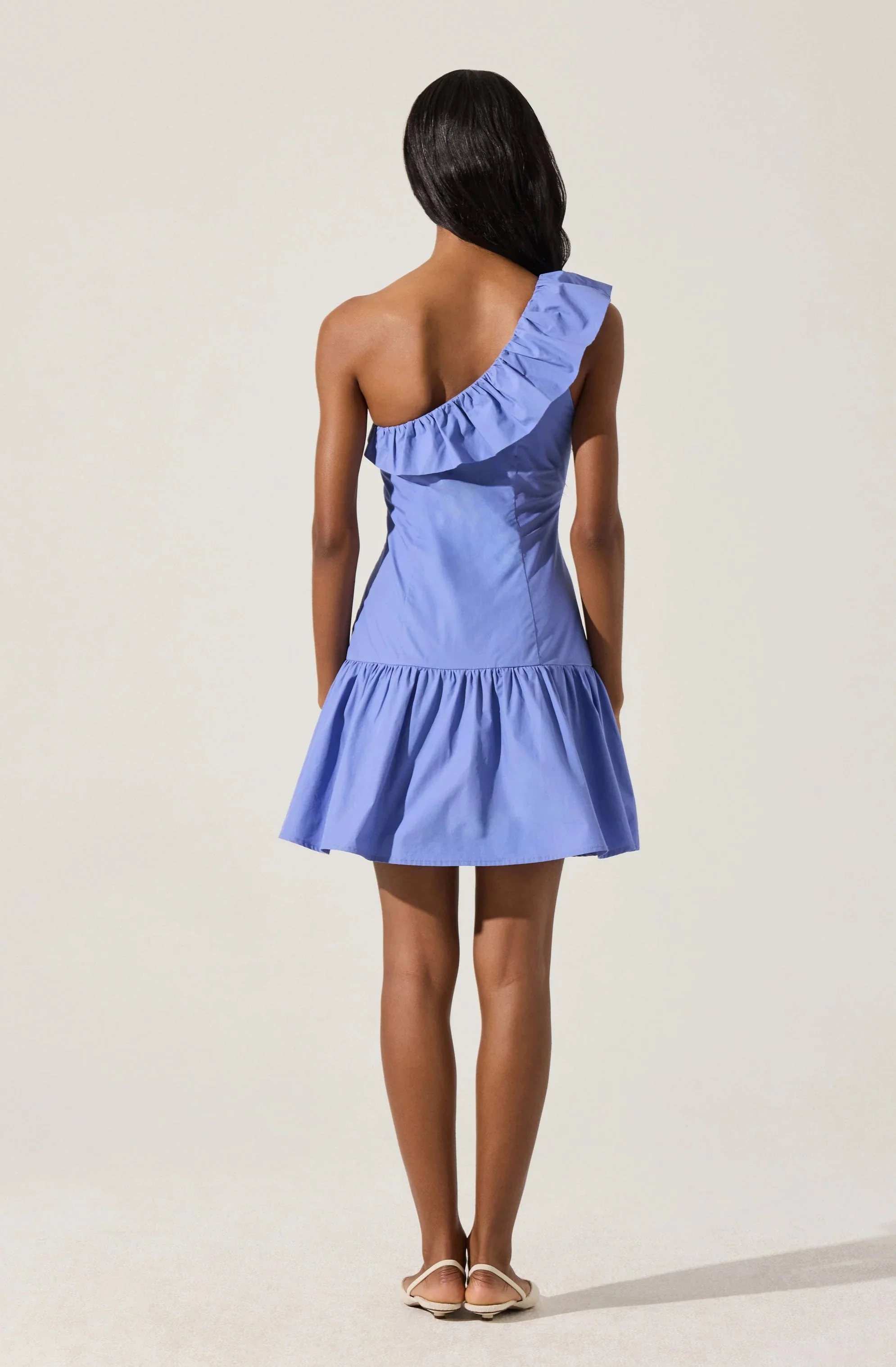 One Shoulder Ruffle Mini Dress