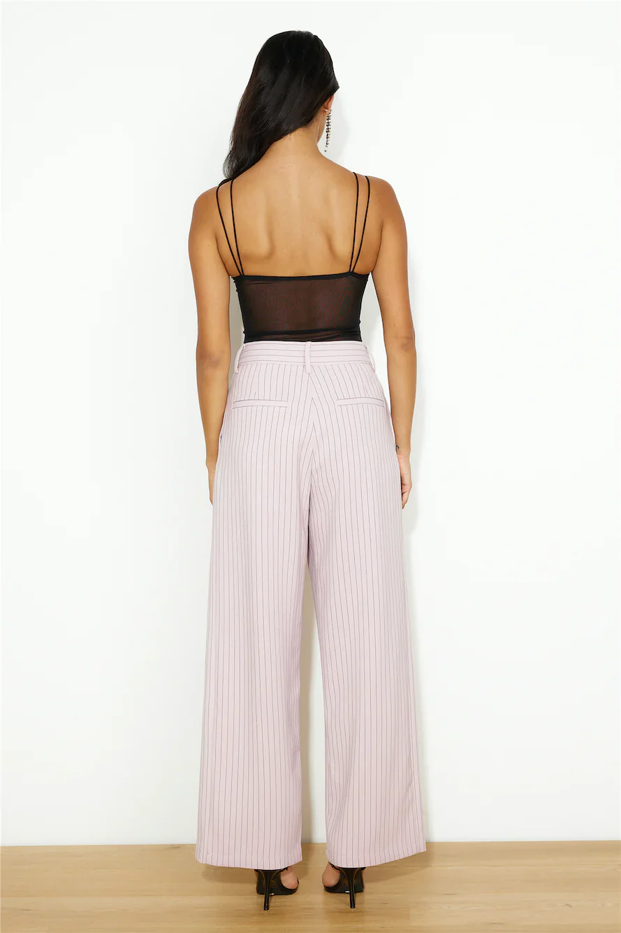 LIONESS NYC Pant Pink Pinstripe