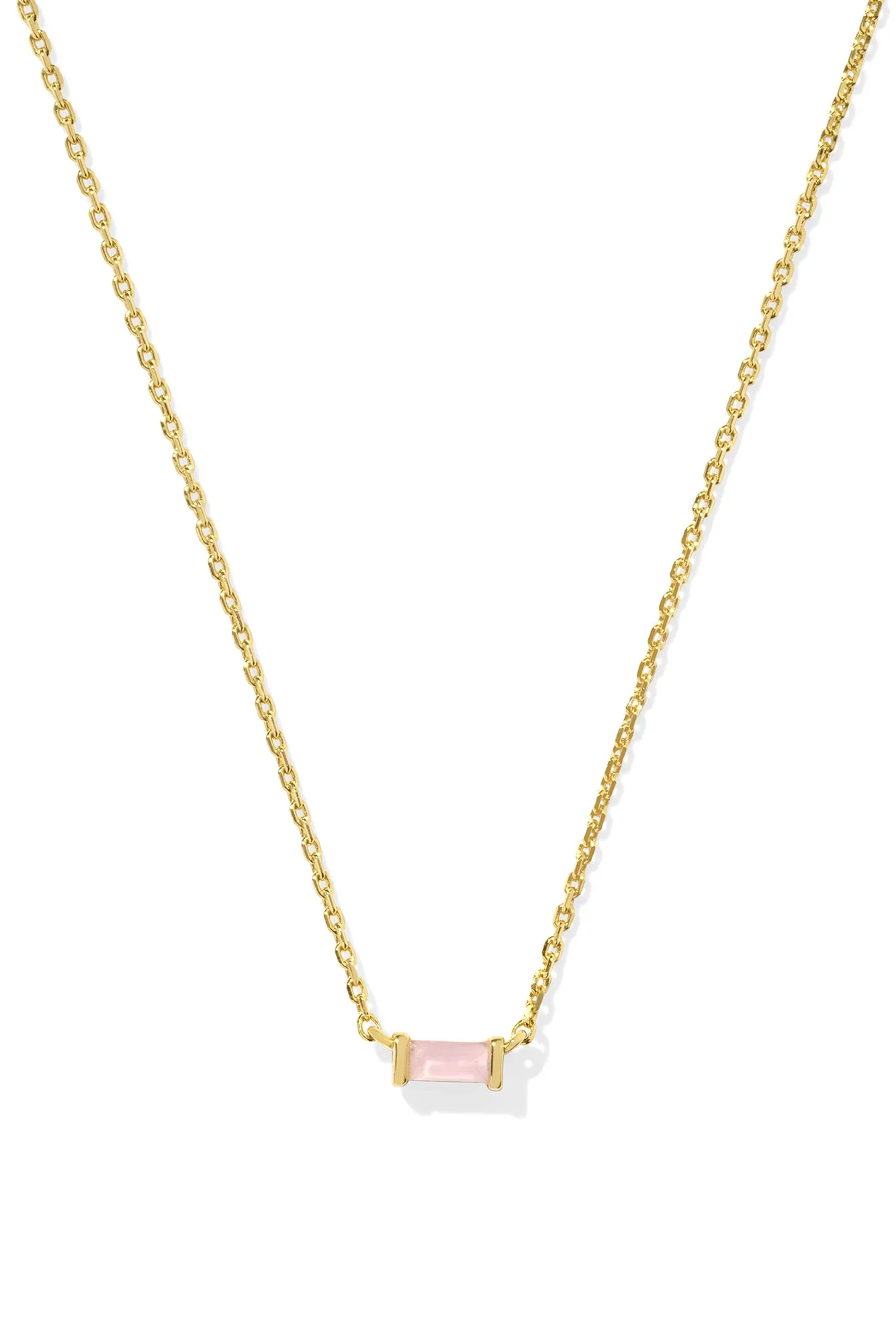 Juliette Gold Pendant Necklace Rose Quartz