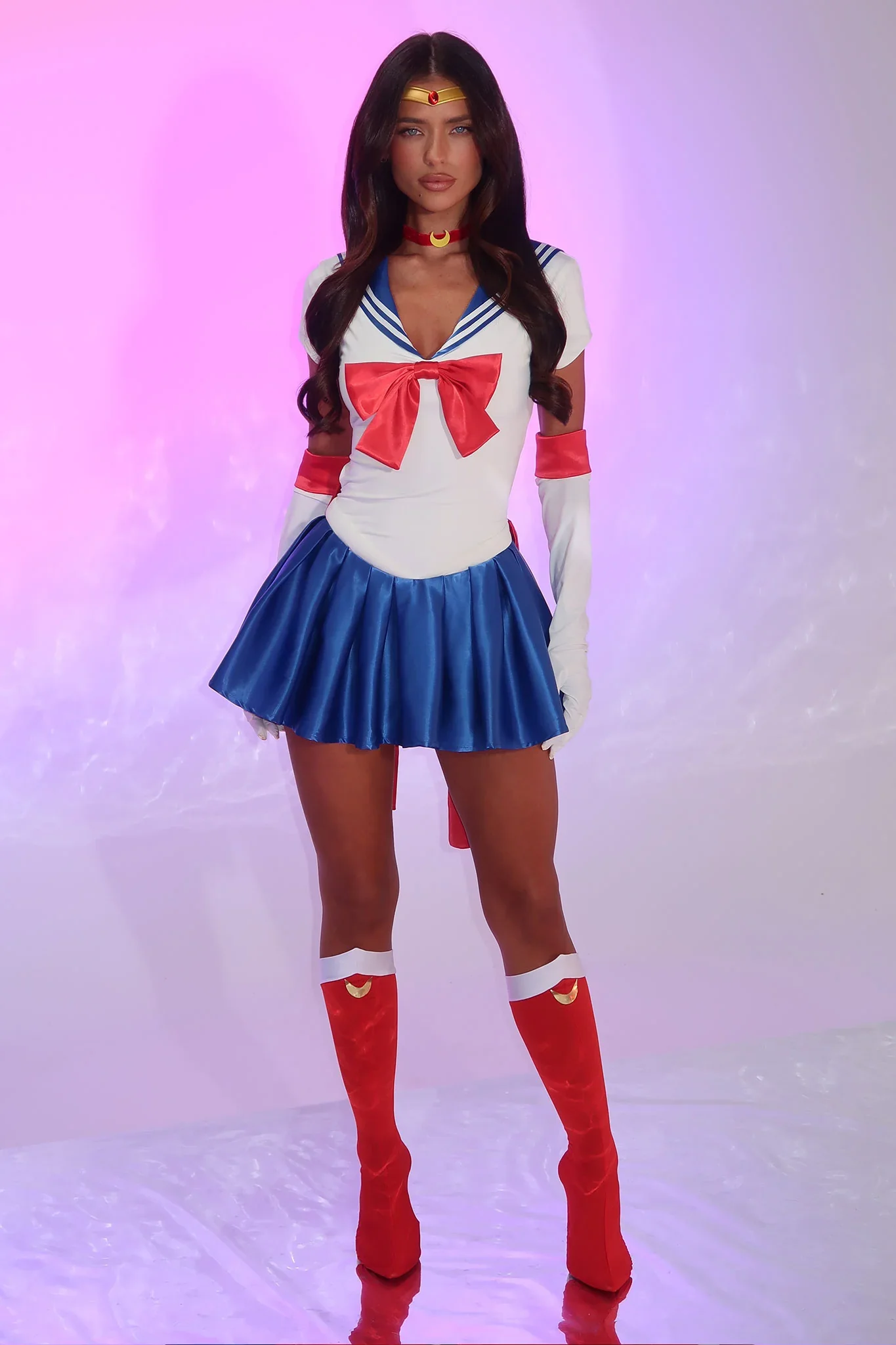 Moonlight Justice 2 Piece Set - White/Blue