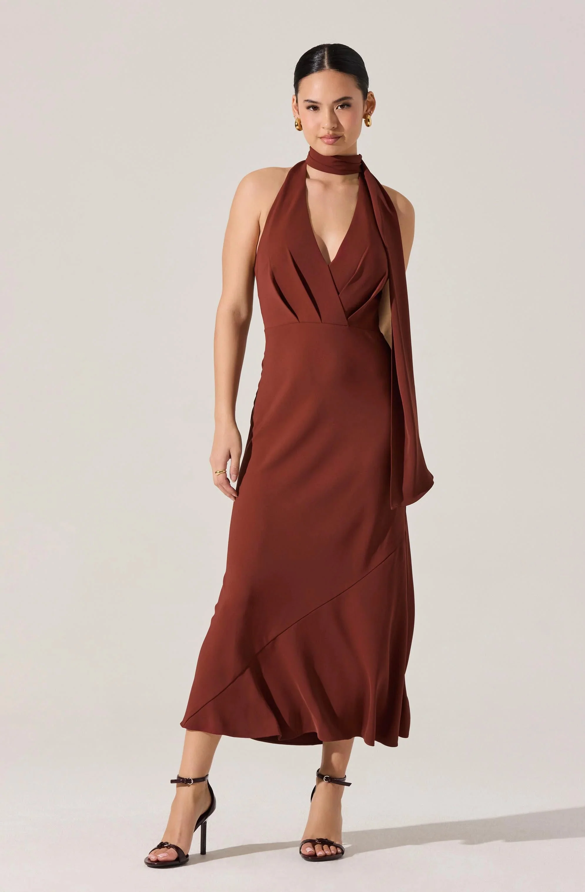 Hilaire Halter Midi Dress