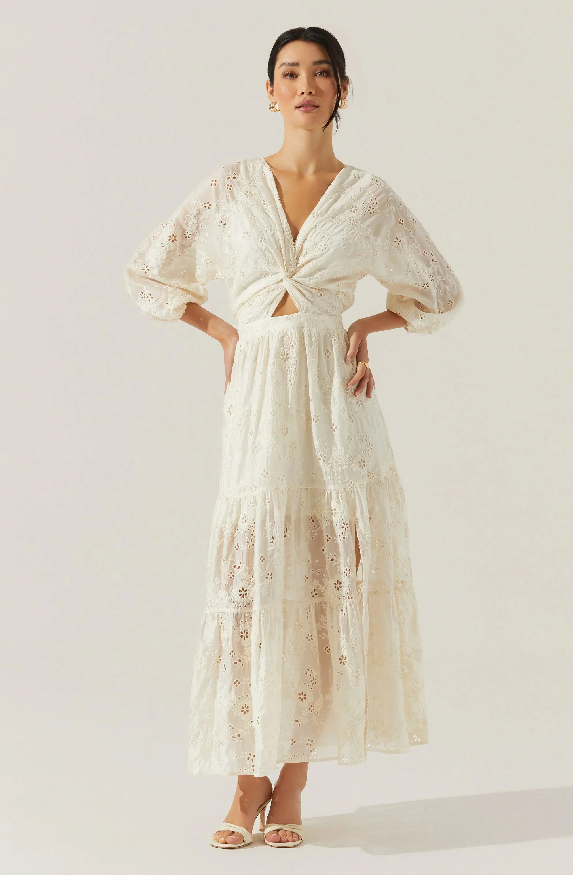 Jesalyn Floral Eyelet Maxi Dress