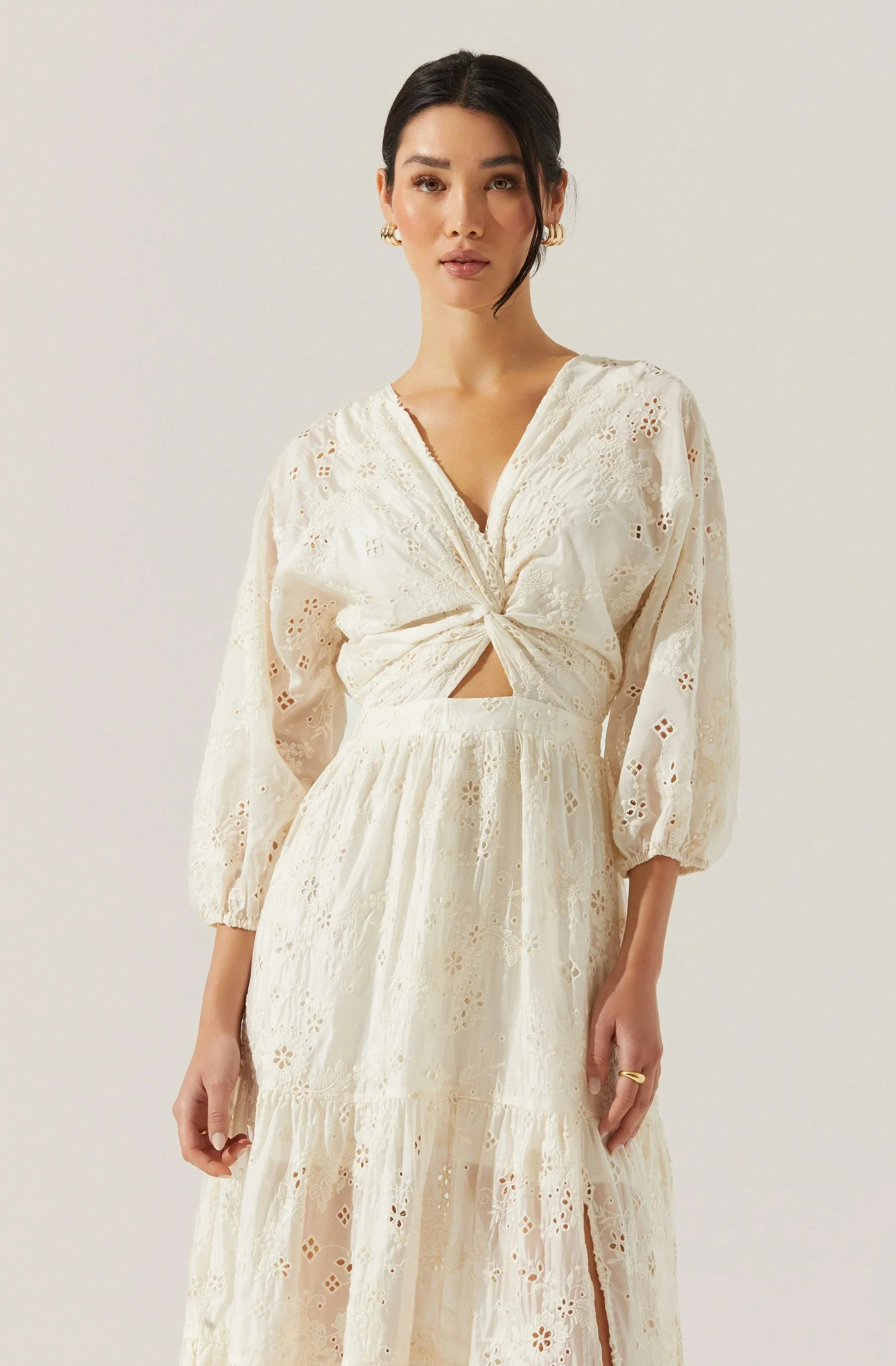 Jesalyn Floral Eyelet Maxi Dress