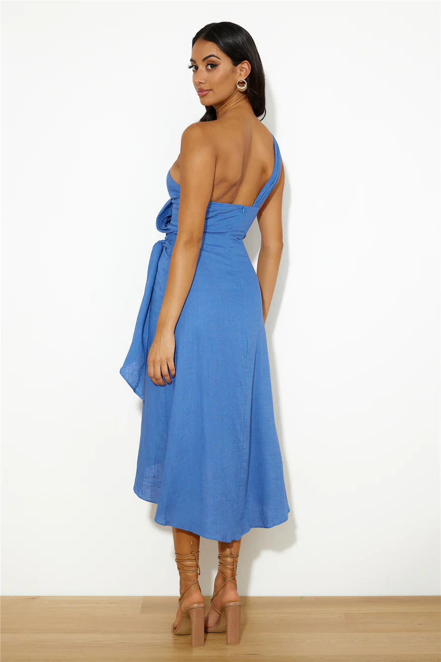 Holding On Midi Dress Blue