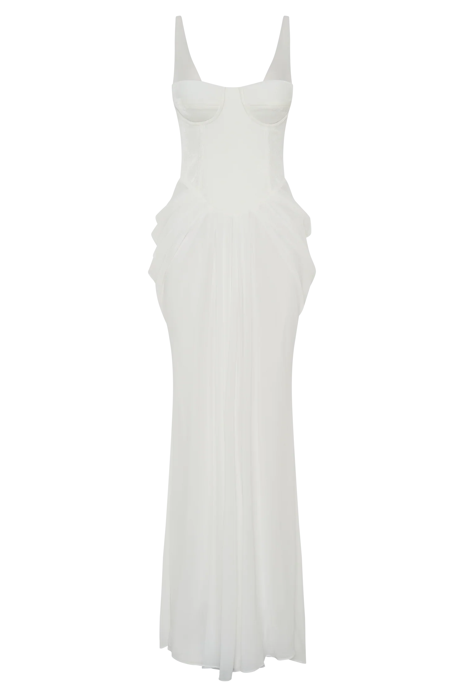 Roxanne Velvet Corset Maxi Dress - White
