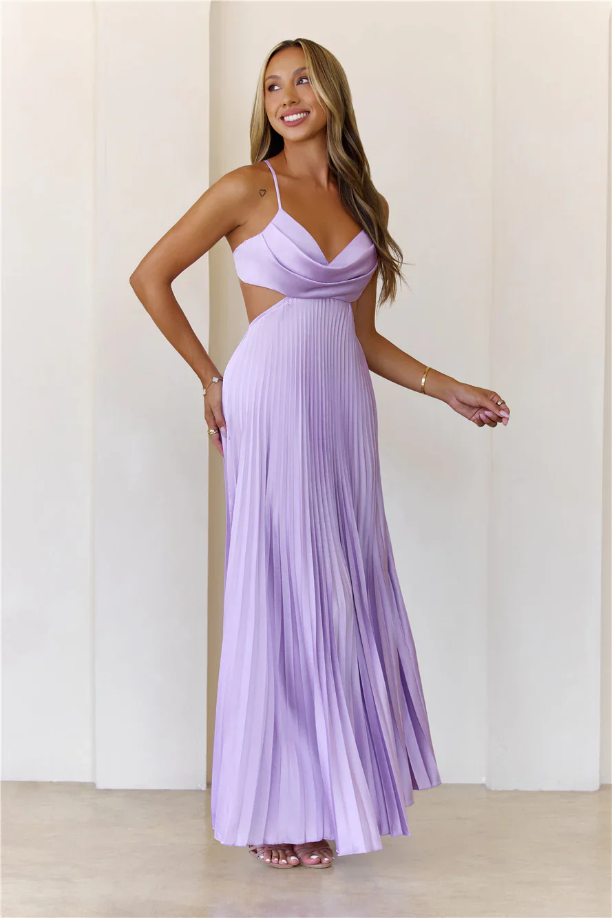 In My Prime Satin Maxi Dress Lilac